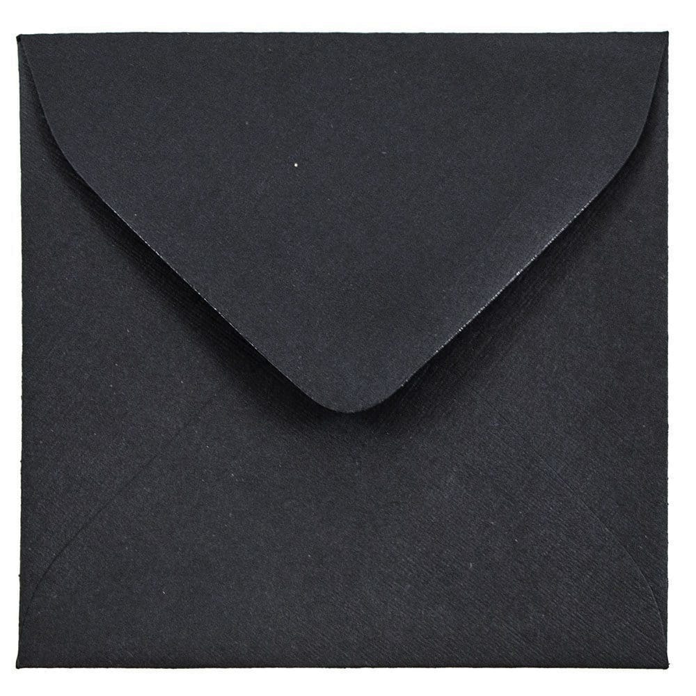 JAM Paper 3&#x22; Square Black Linen Invitation Envelopes, 25ct.