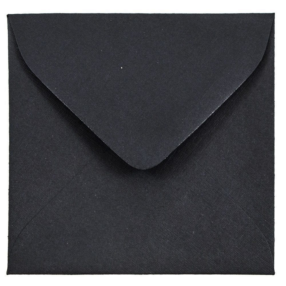 JAM Paper 3" Square Black Linen Invitation Envelopes, 25ct.