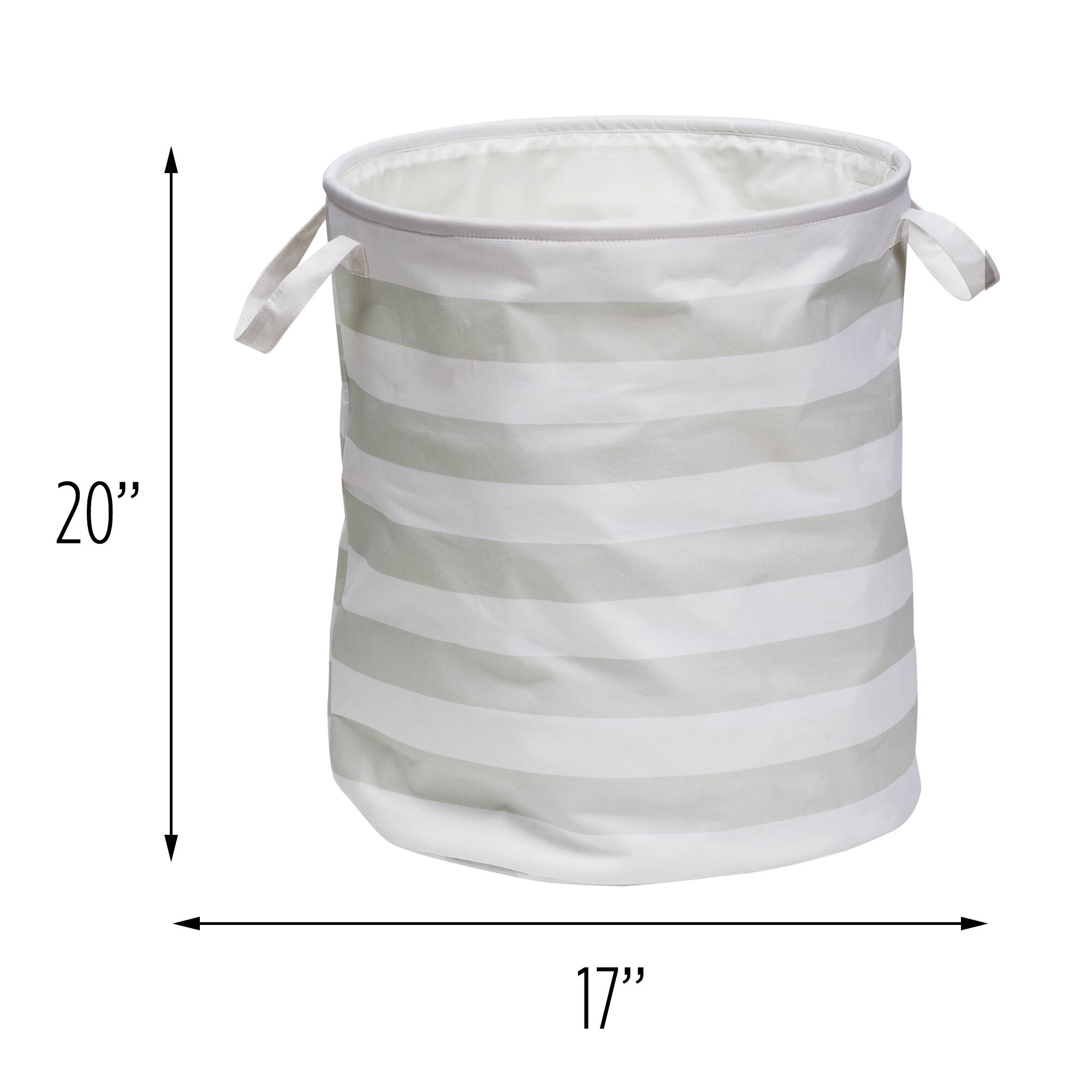 Honey Can Do 20&#x22; Gray Stripe Kids Hamper