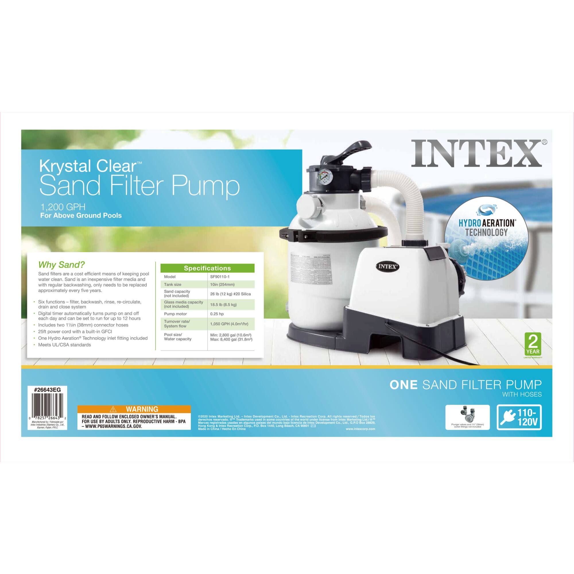 Intex 1,200 Gph Sand Filter Pump