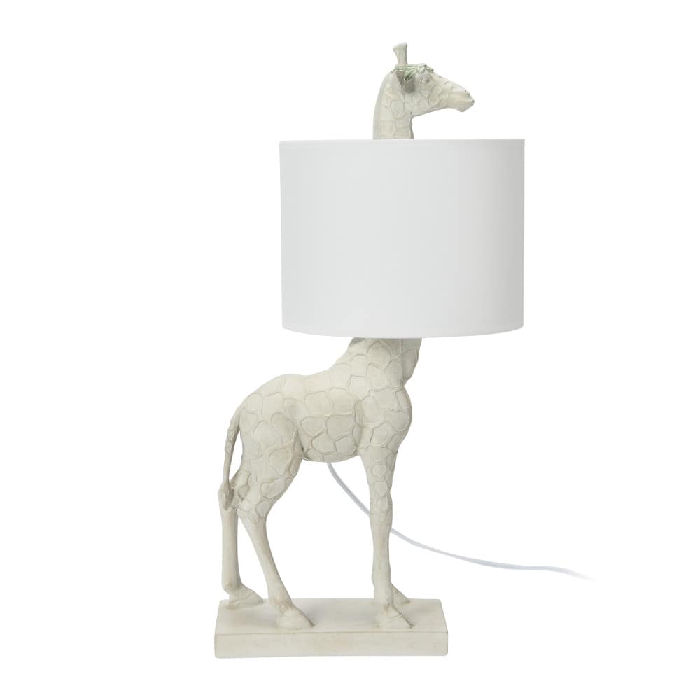 Hello Honey® 28" White Resin Giraffe Table Lamp with Linen Shade