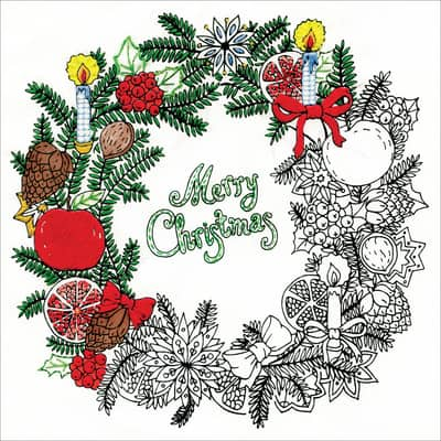 Design Works™ Zenbroidery™ Christmas Wreath Stamped Embroidery Kit ...