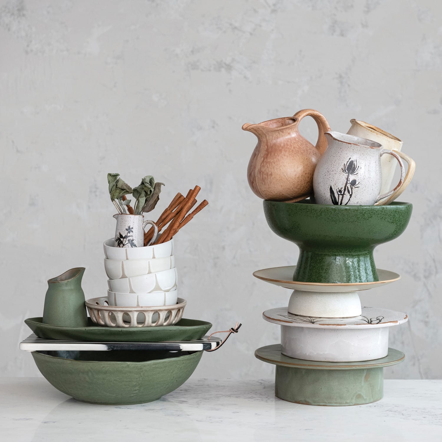 Hello Honey® 2.5qt. Cream Reactive Glaze Stoneware Pitcher