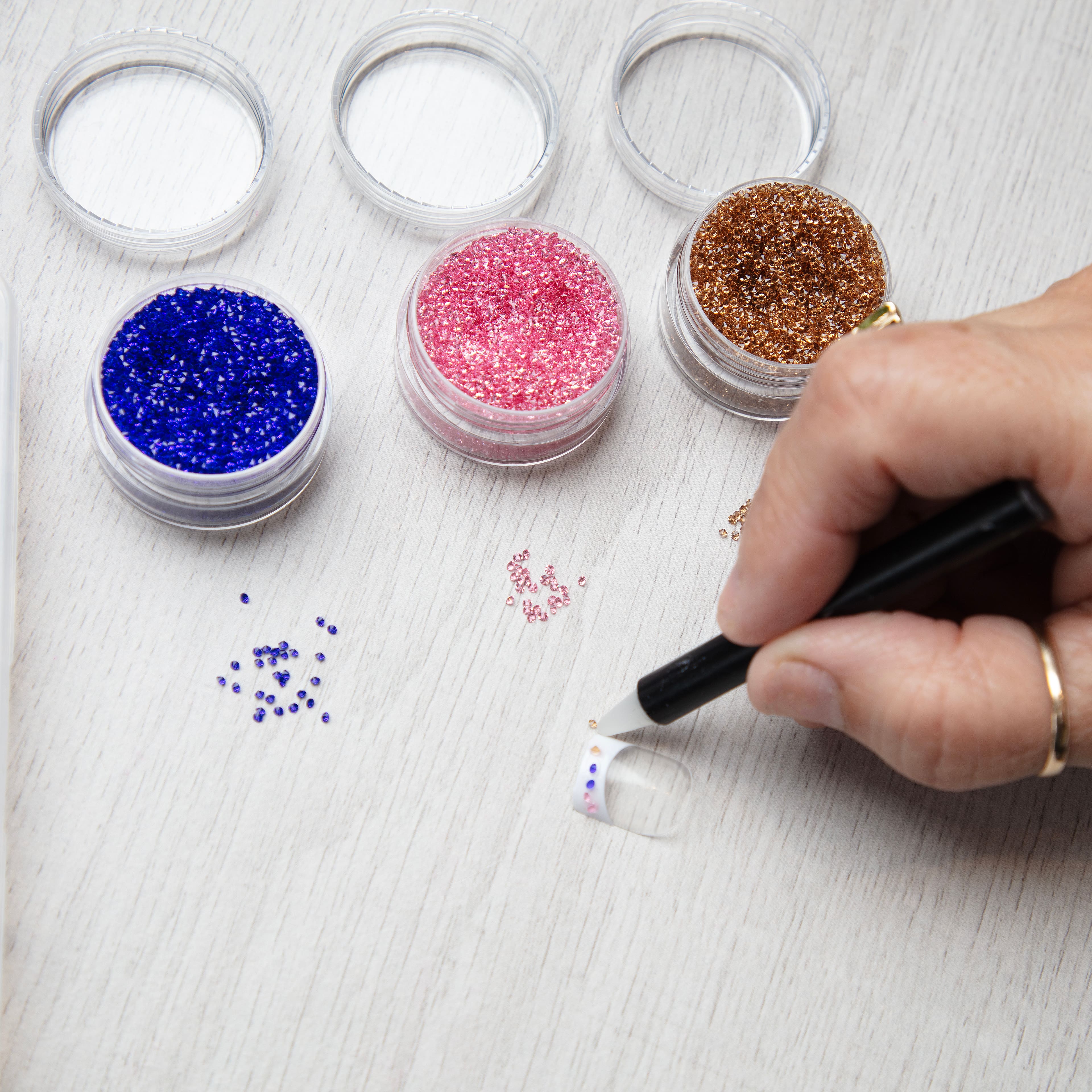 12 Pack: 1.2mm Glass Micro Rhinestones by Bead Landing™, 0.7oz.