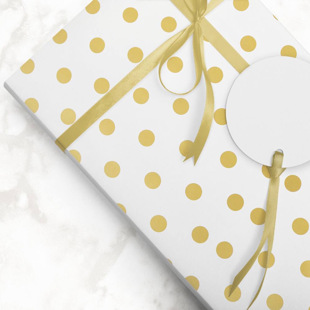 JAM Paper Polka Dot Gift Wrap Set, 2ct.