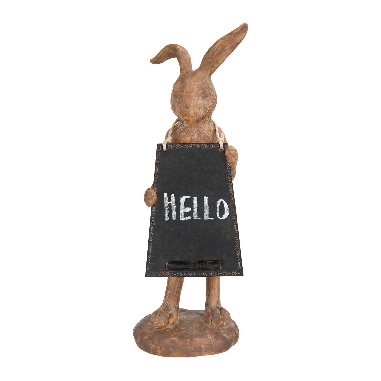 Hello Honey® Rabbit Figurine Holding Working Chalkboard