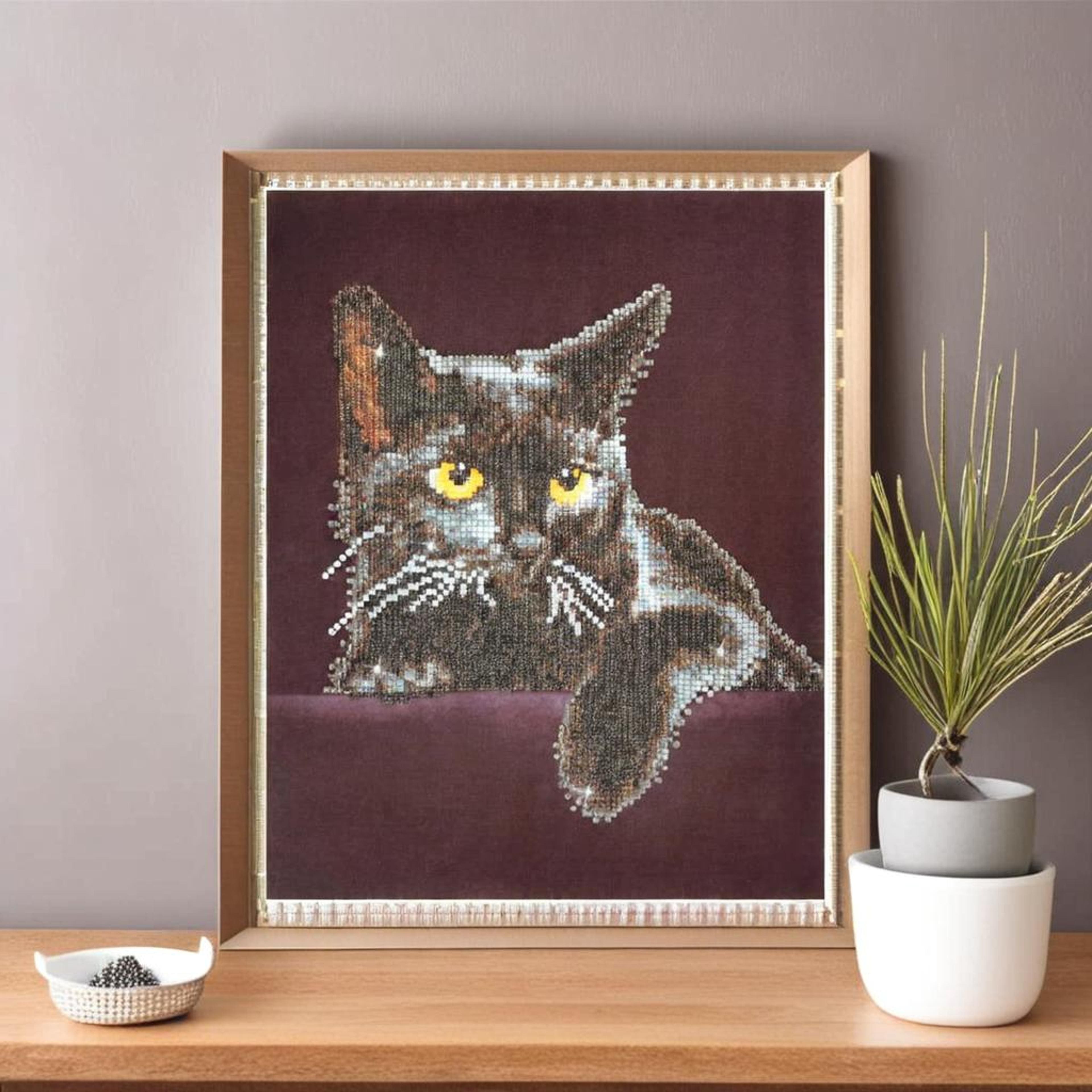 Diamond Dotz&#xAE; Midnight Cat Diamond Painting Artwork Kit