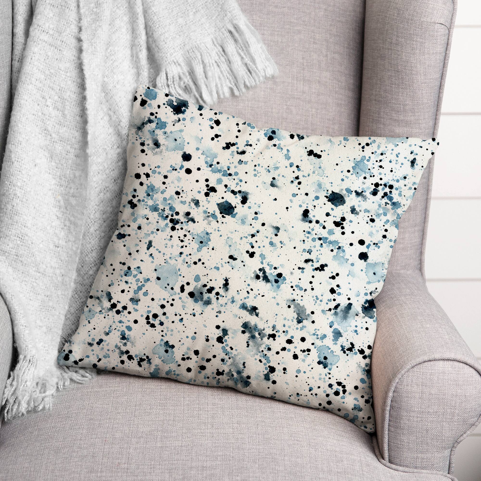 Blue &#x26; Navy Speckles Indoor/Outdoor Pillow