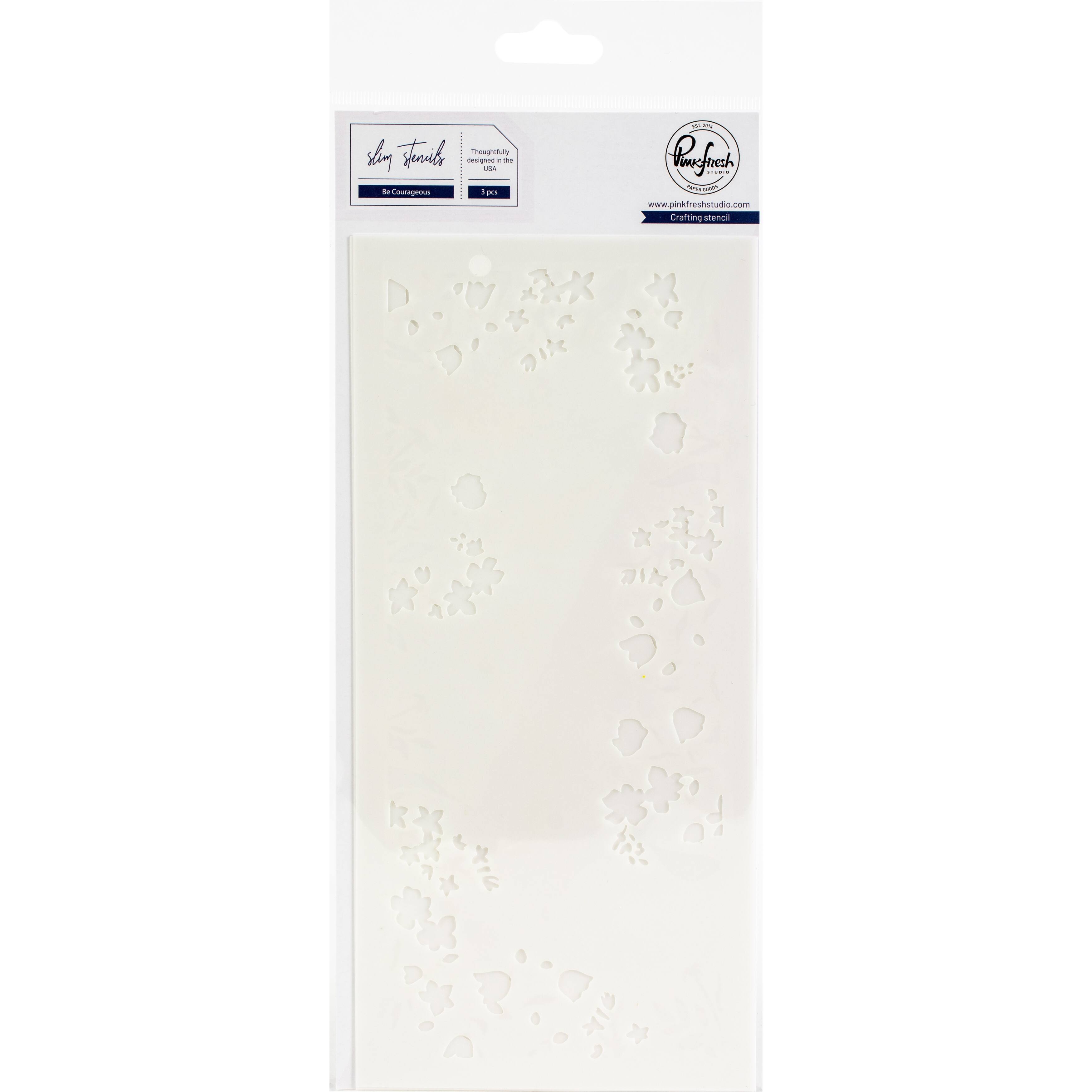 Pinkfresh Studio Be Courageous Slimline Stencils