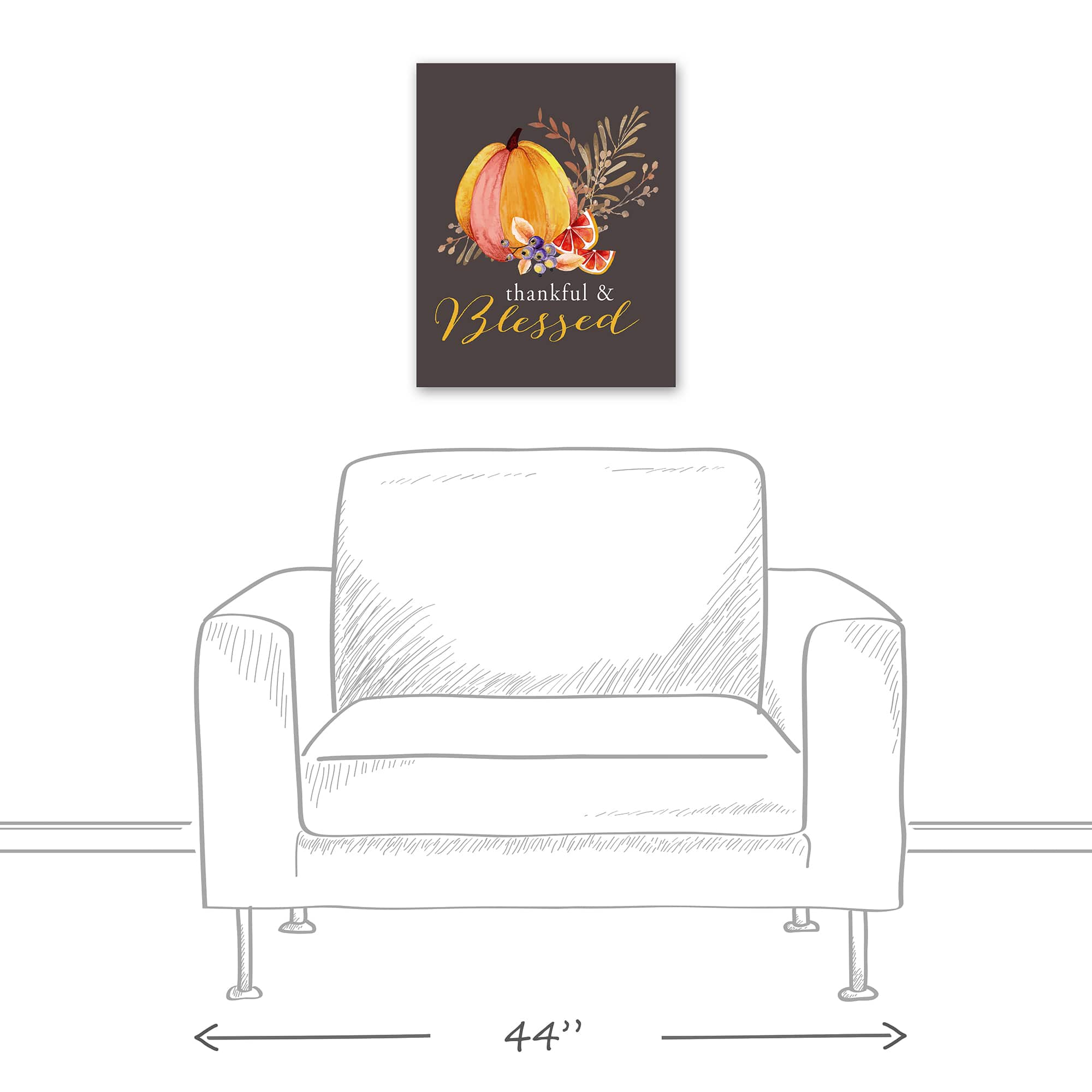 Thankful & Blessed Fall Canvas Wall Art