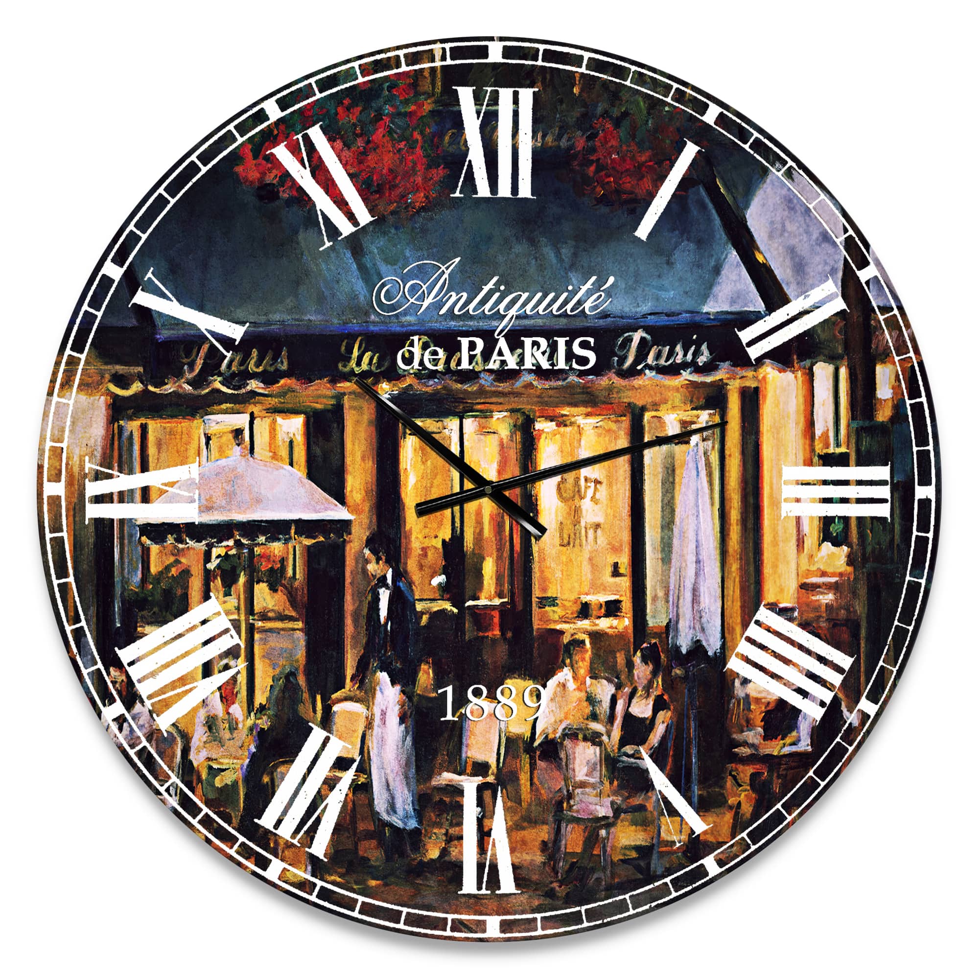 Designart &#x27;La Brasserie Of Champs-&#xC9;lys&#xE9;es Paris Traditional Wall Clock