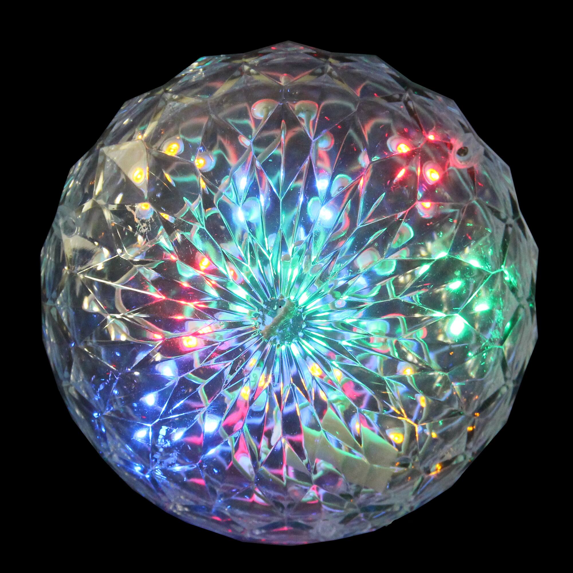 6&#x22; MultiColor LED Hanging Crystal Sphere Outdoor Decoration