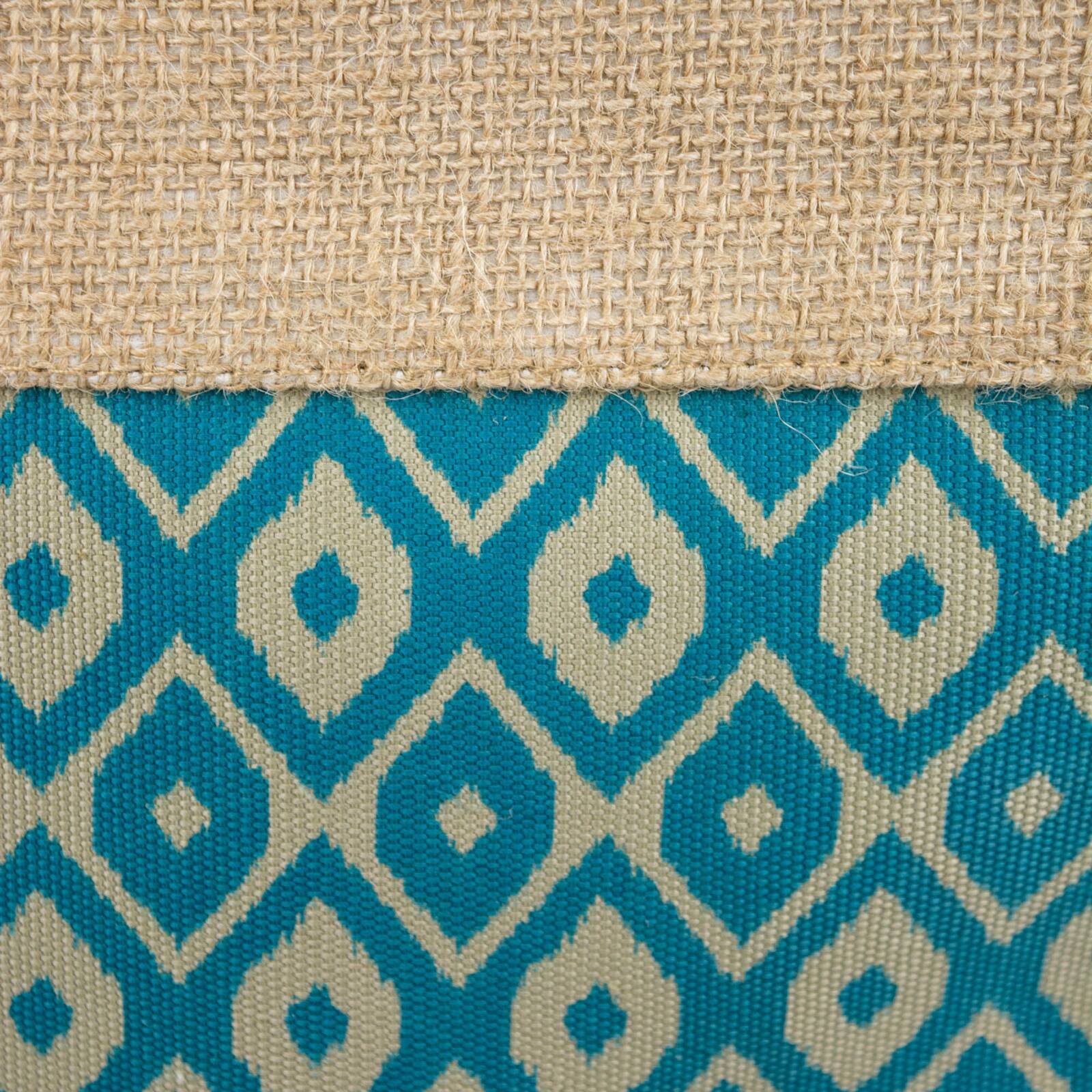 DII® 15" Teal Ikat Rectangle Burlap Bin