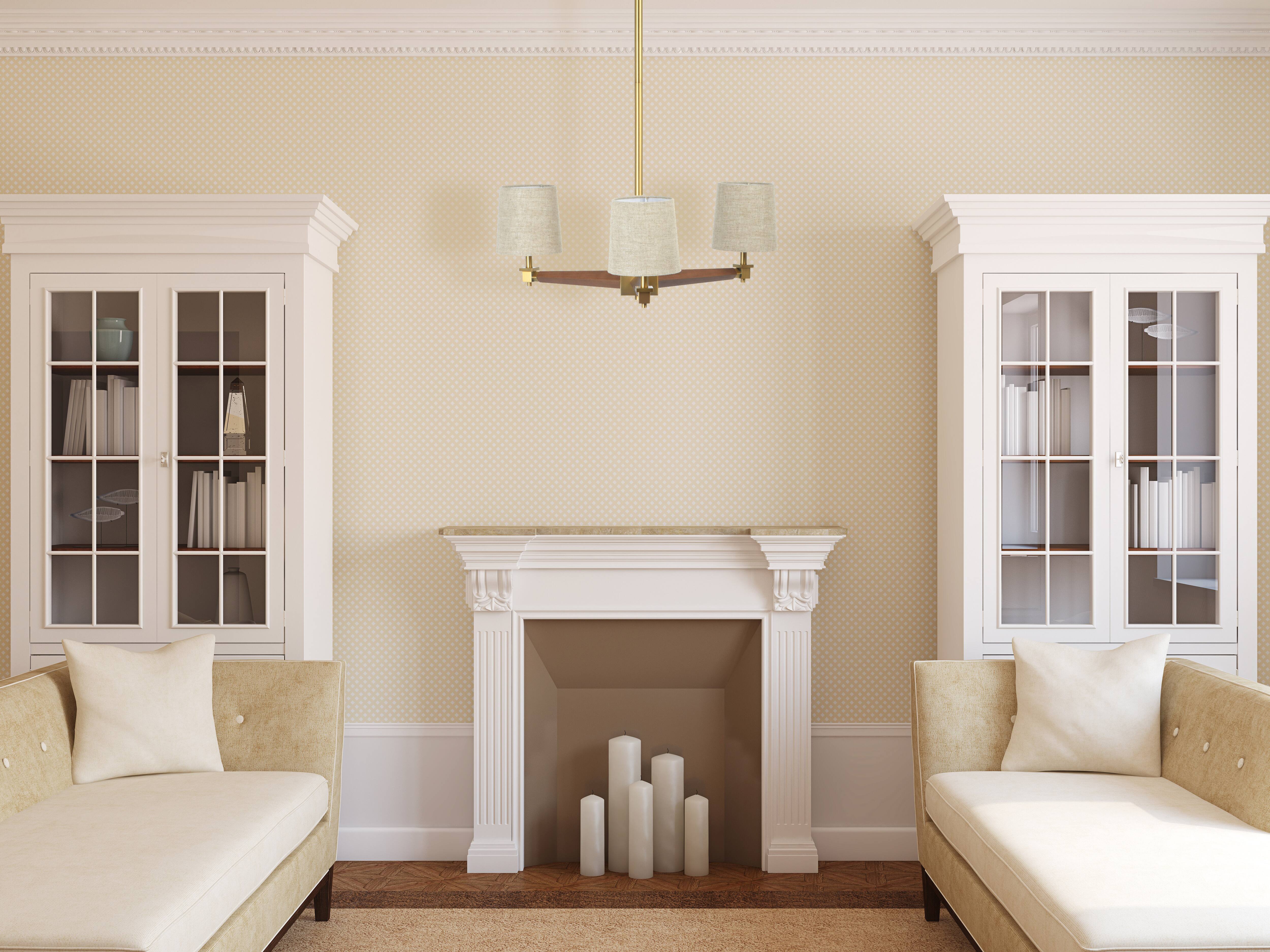 Hello Honey&#xAE; 37.5&#x22; Wood &#x26; Metal Chandelier with Linen Shades