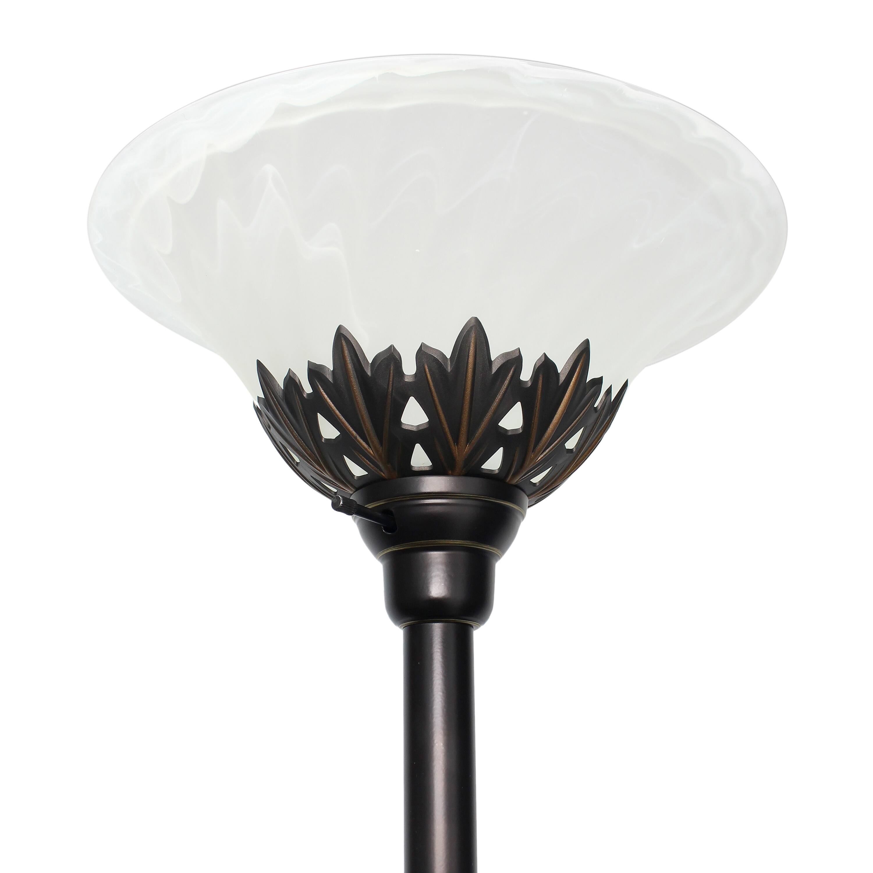 Lalia Home Torchiere Floor Lamp with 2 Reading Lights