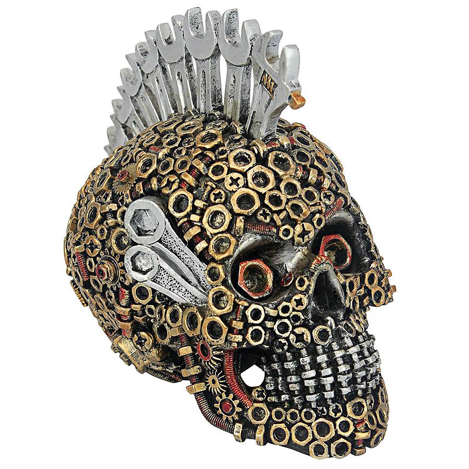 Design Toscano 5.5" Gear Head Nuts & Bolts Motor Skull Statue