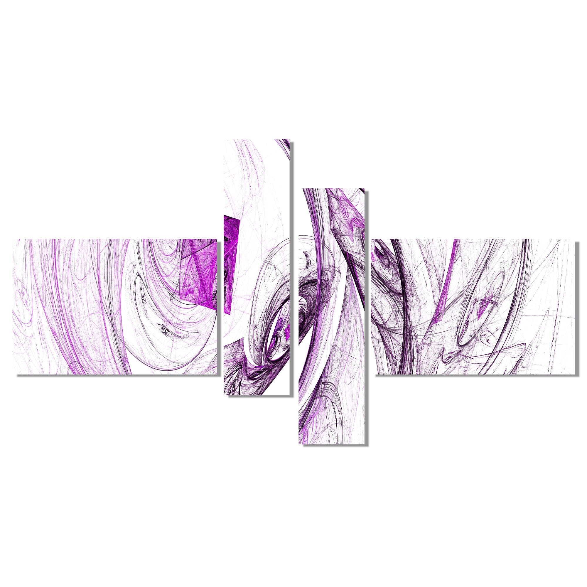 Designart - Billowing Smoke Purple - Abstract Canvas art print