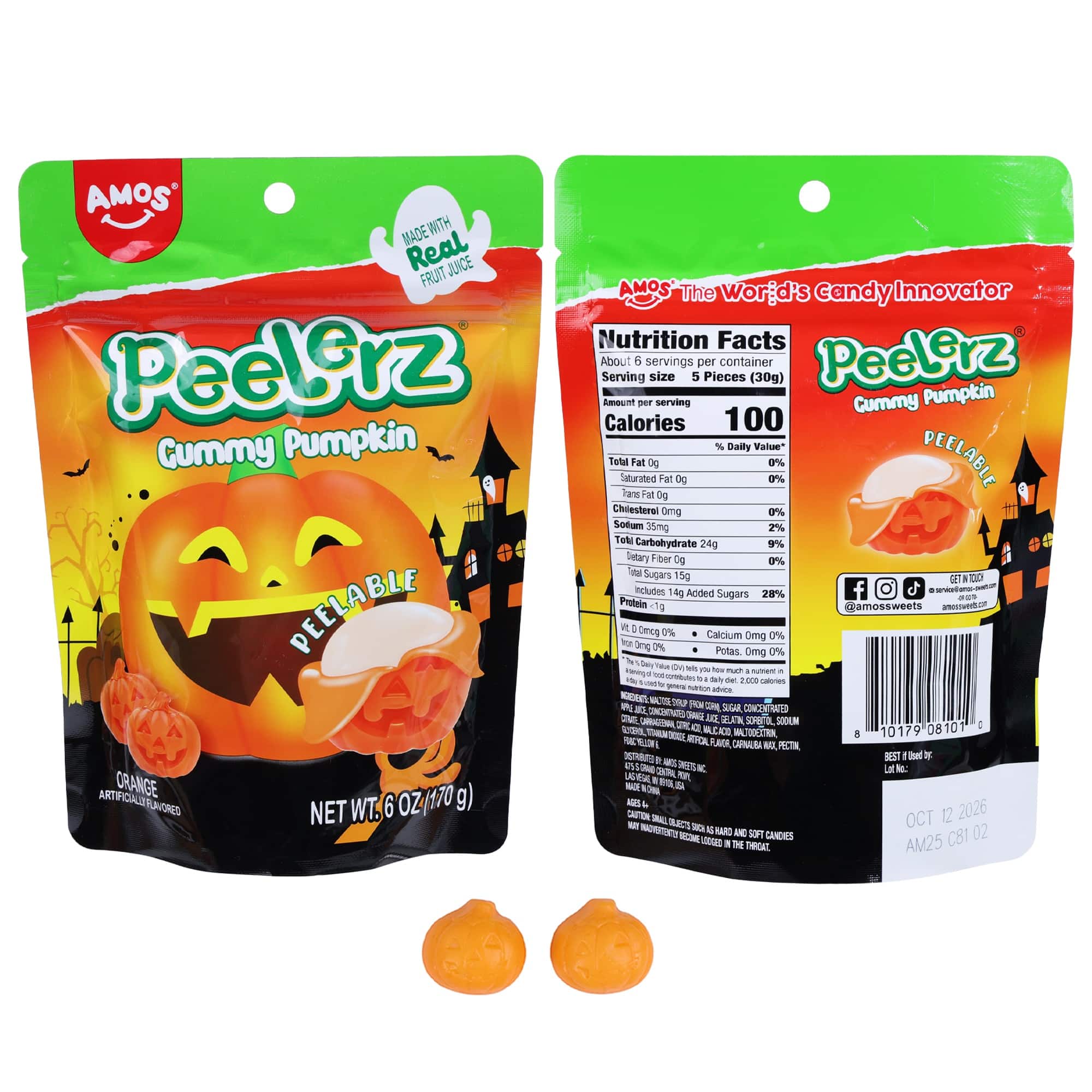 Peelerz&#xAE; Orange Gummy Pumpkins