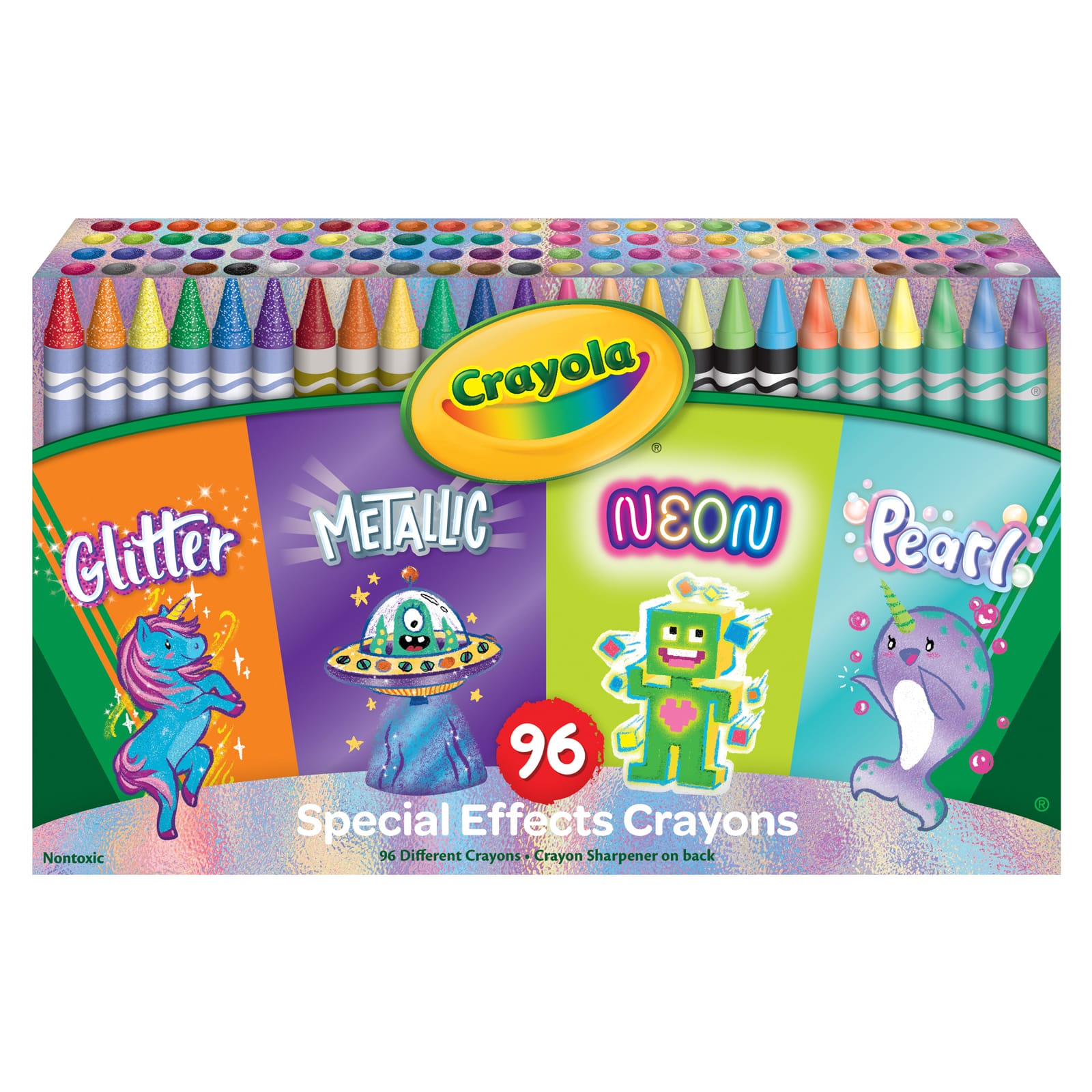  Crayola Crayons In Hinged Box With Sharpener, Assorted  Colors, Pack Of 96 : Learning: Supplies