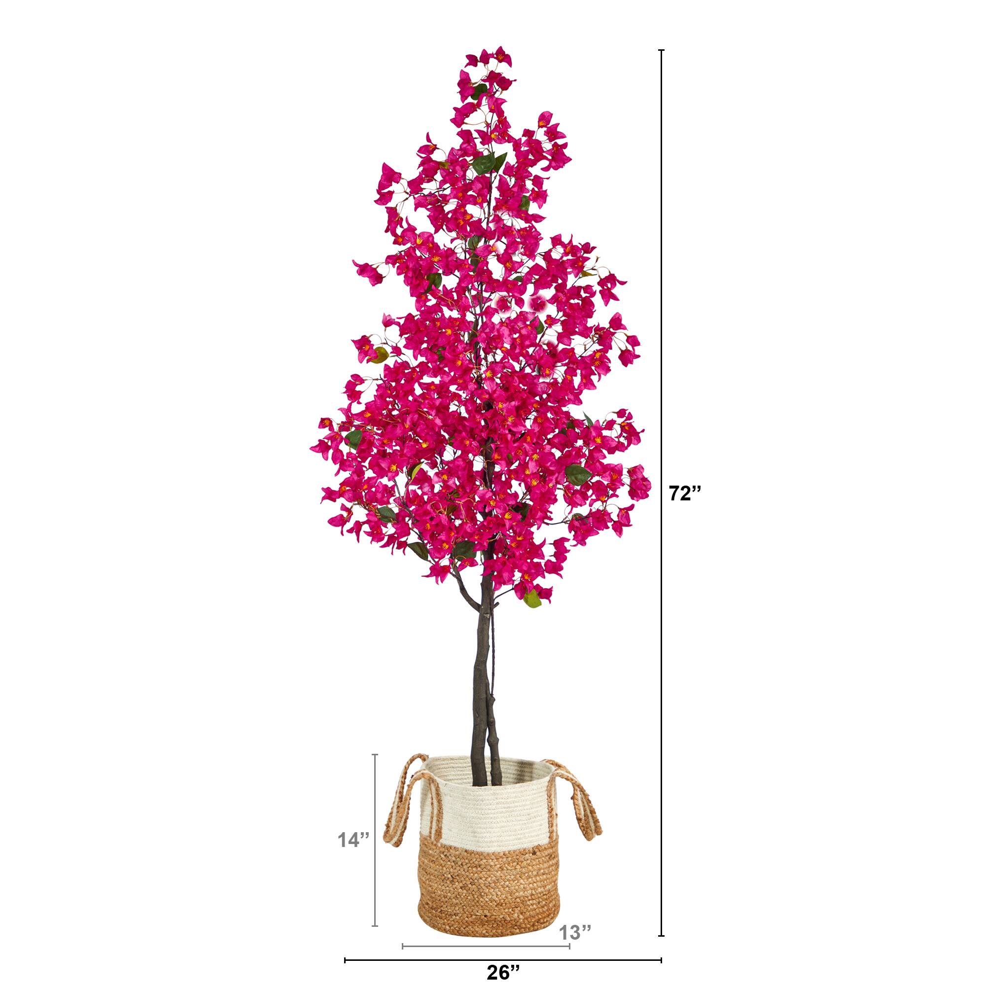 6ft. Artificial Bougainvillea Tree with Basket