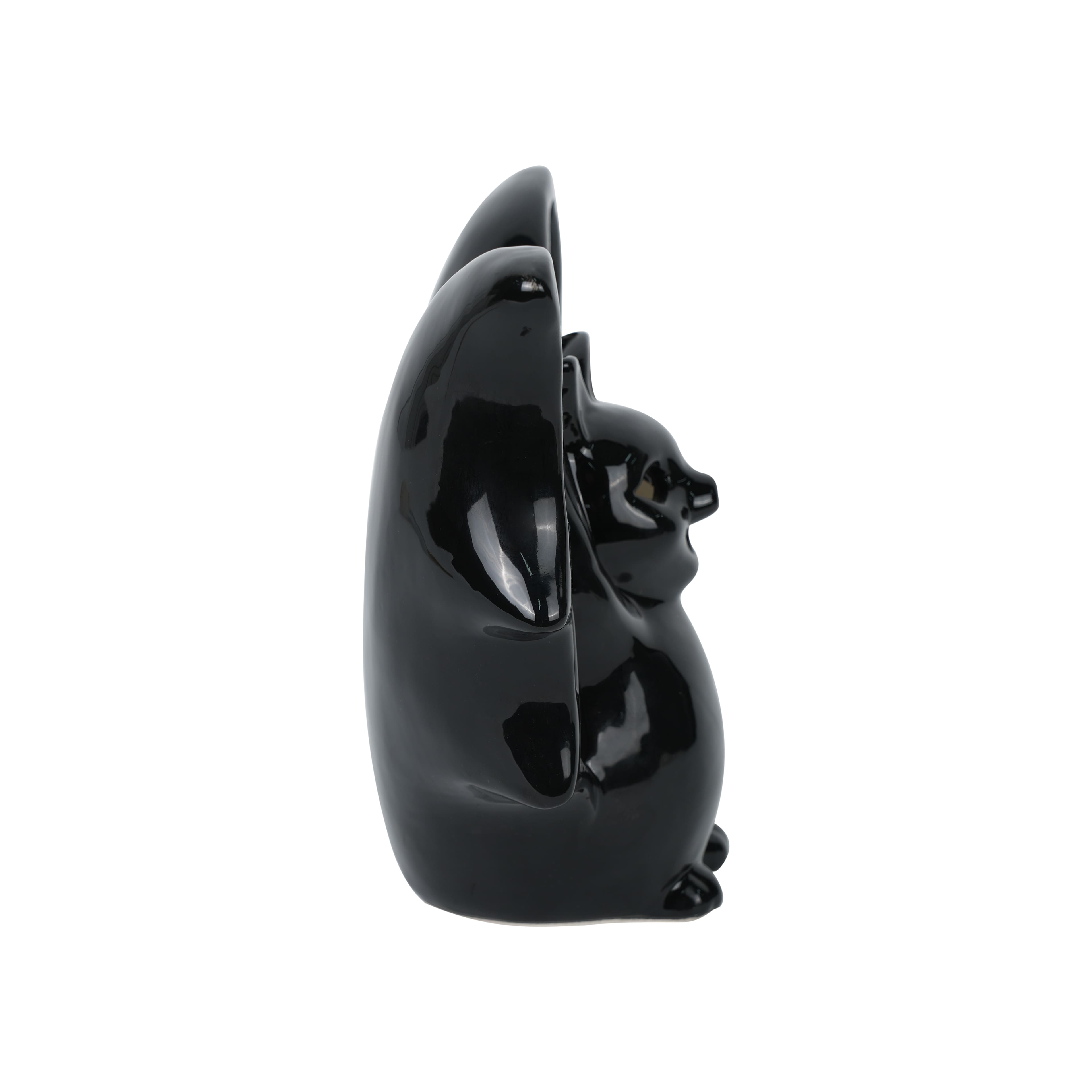 8&#x22; Black Bat LED Ceramic Tabletop D&#xE9;cor by Ashland&#xAE;