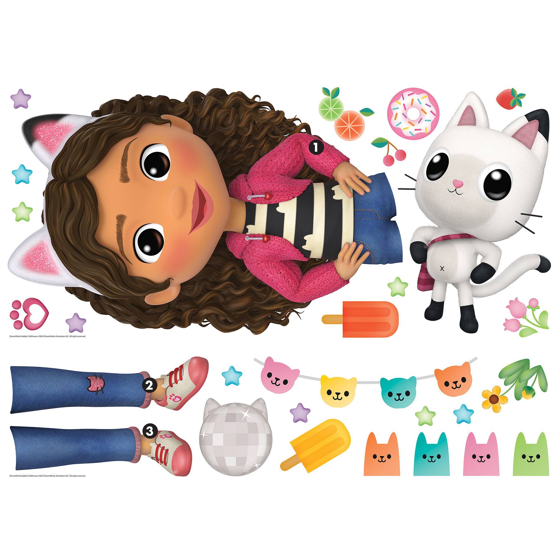 RoomMates Dreamworks Gabby&#x27;s Dollhouse Character Giant Wall Decal Set