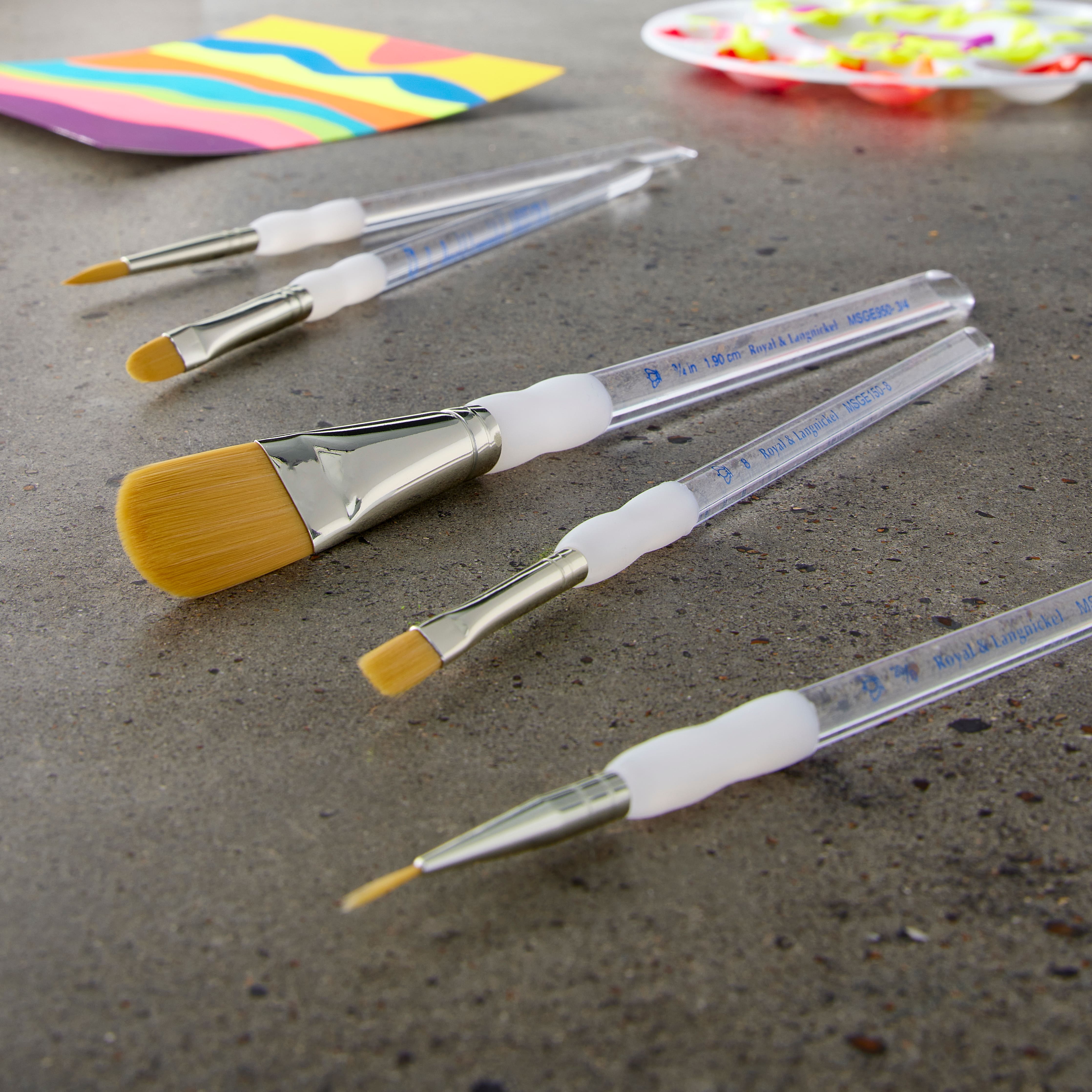 9 Pack: Royal &#x26; Langnickel&#xAE; Soft-Grip&#x2122; Gold Taklon Brush Set