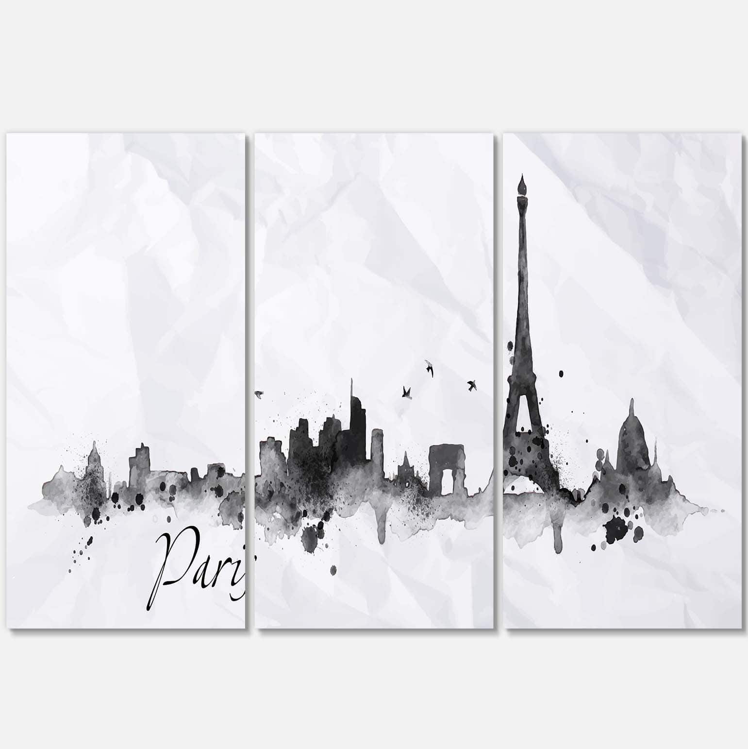 eiffel tower silhouette painting