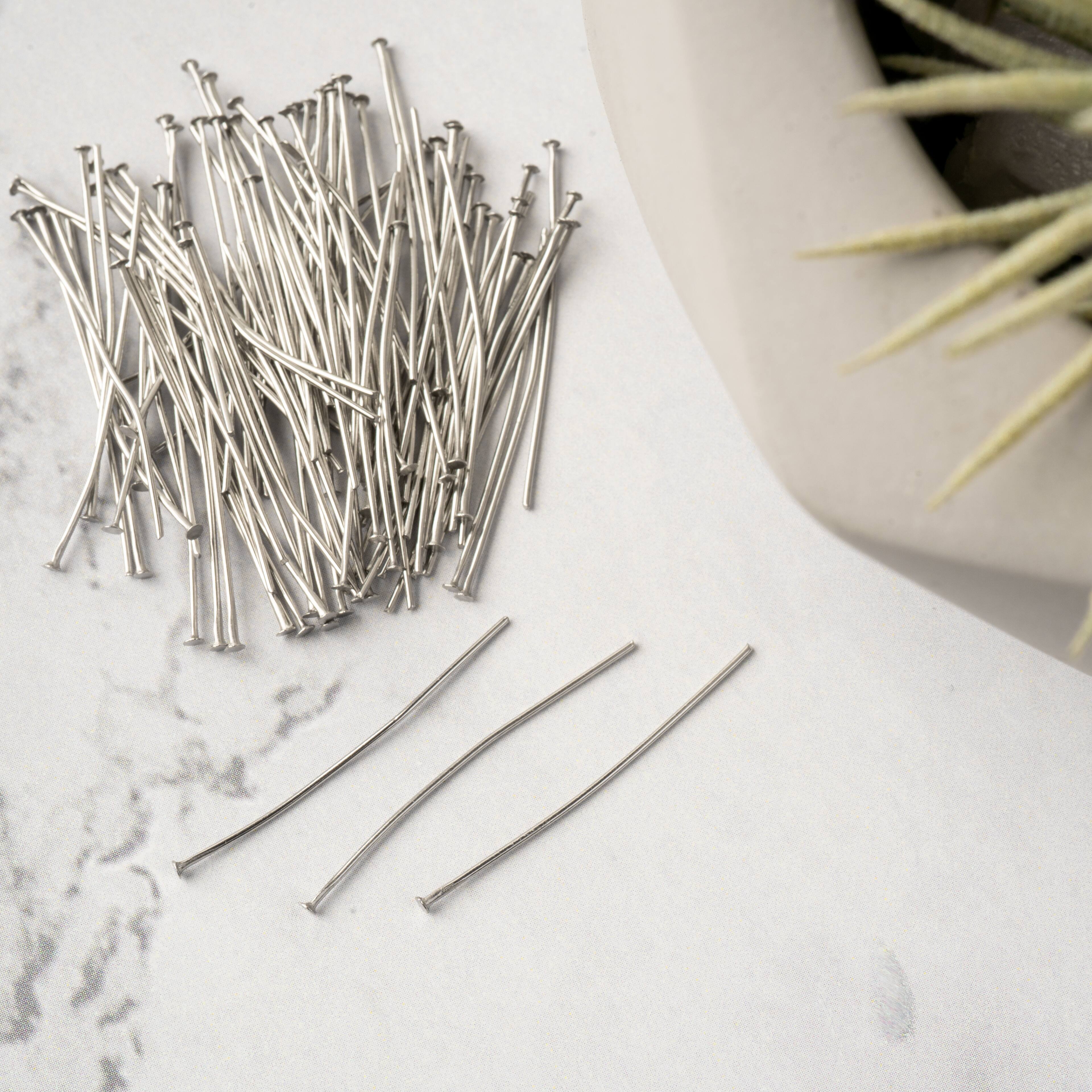 12 Packs: 100 ct. (1,200 total) 1" Stainless Steel Head Pins by Bead Landing™