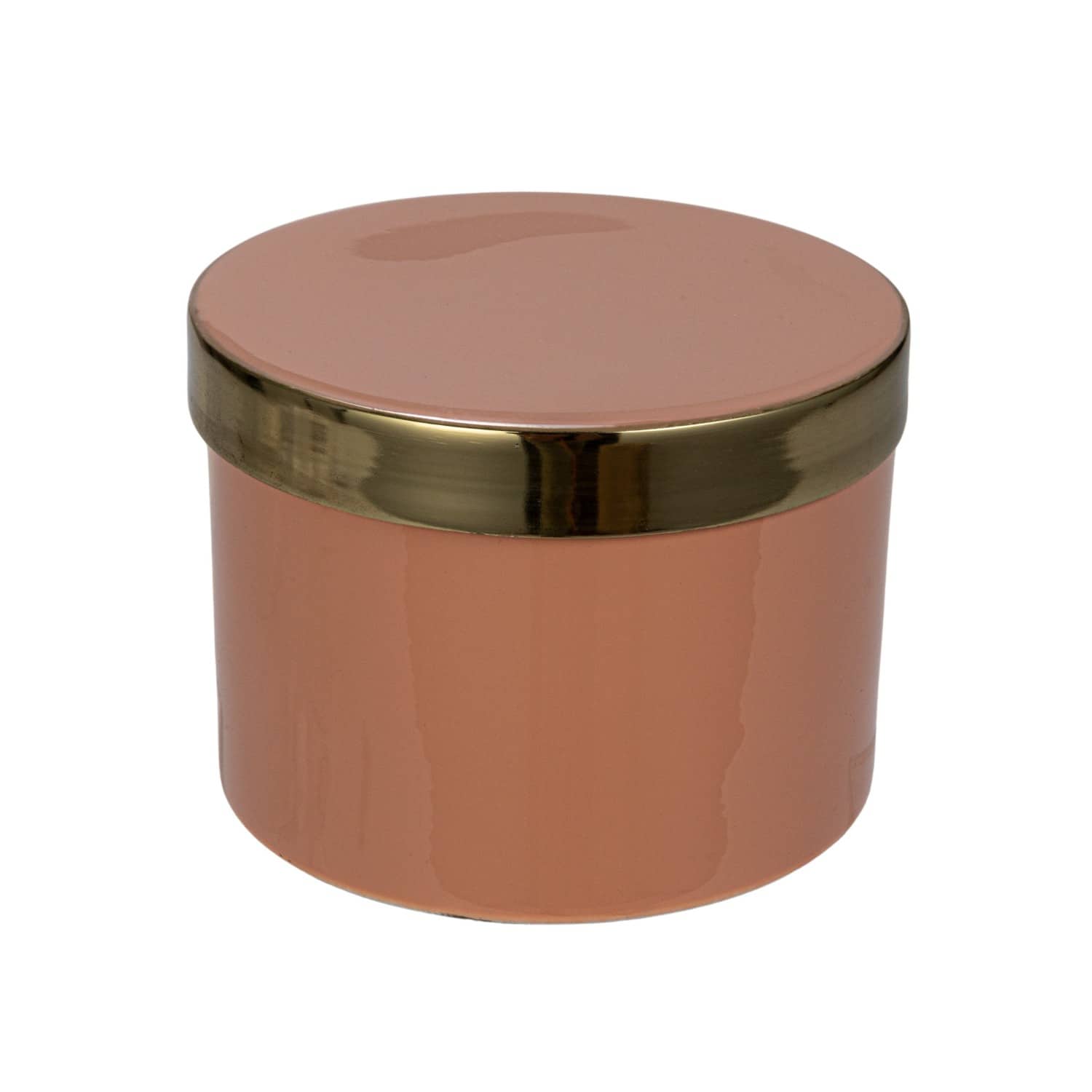 Hello Honey® 3" Pink & Gold Enameled Metal Box with Shiny Interior