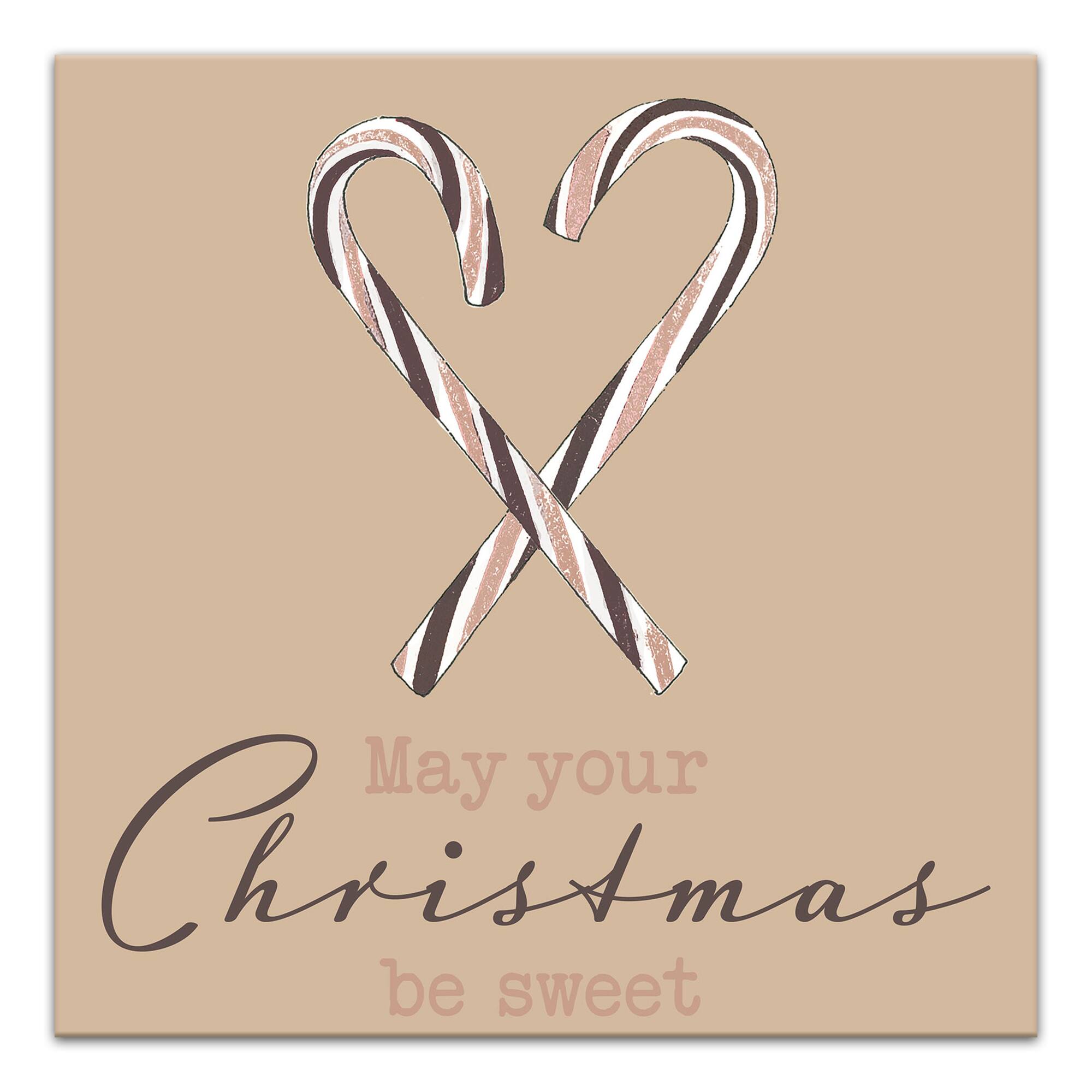 Sweet Christmas Candy Cane Canvas Wall Art
