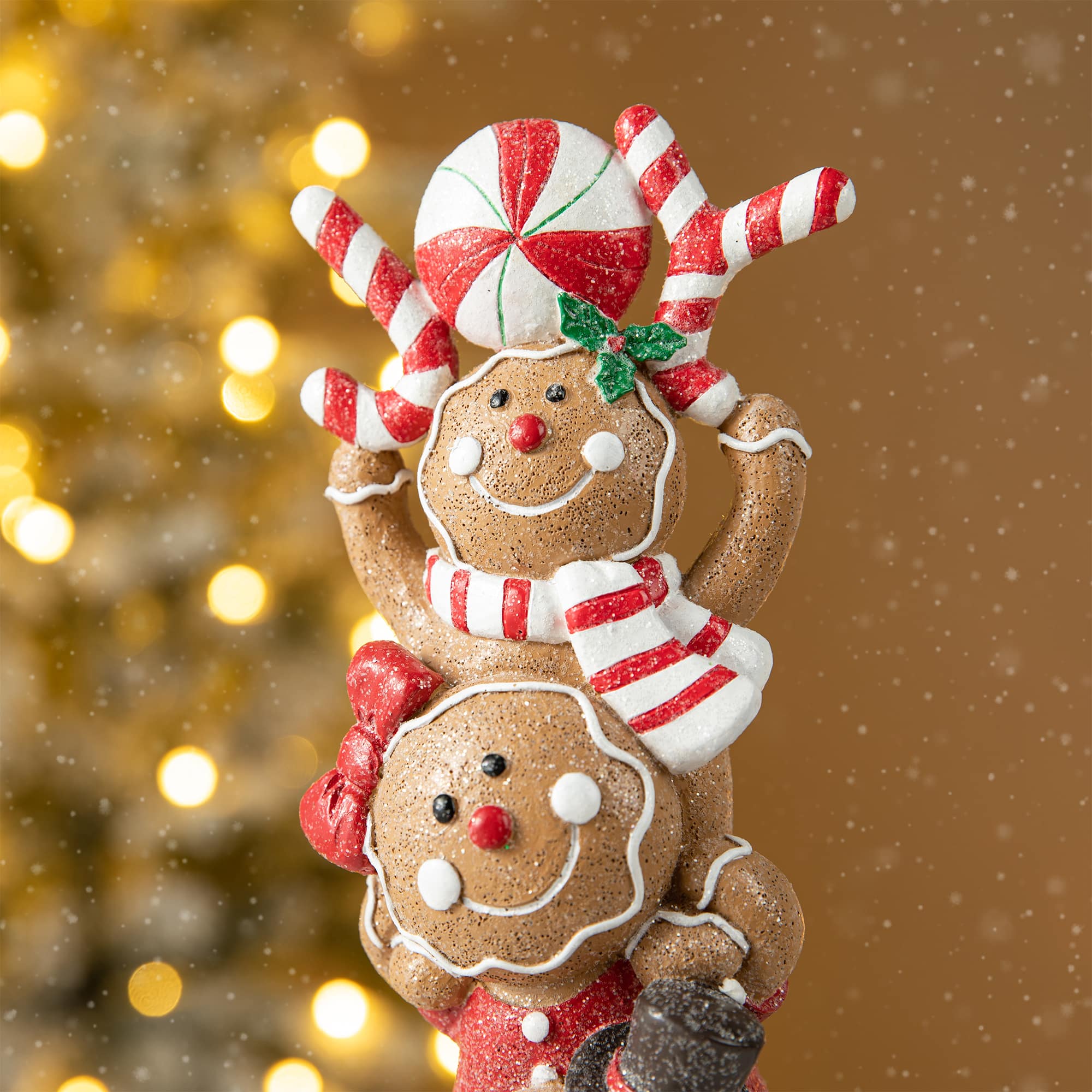 Glitzhome&#xAE; 12.5&#x22; Stacked Gingerbread Table D&#xE9;cor