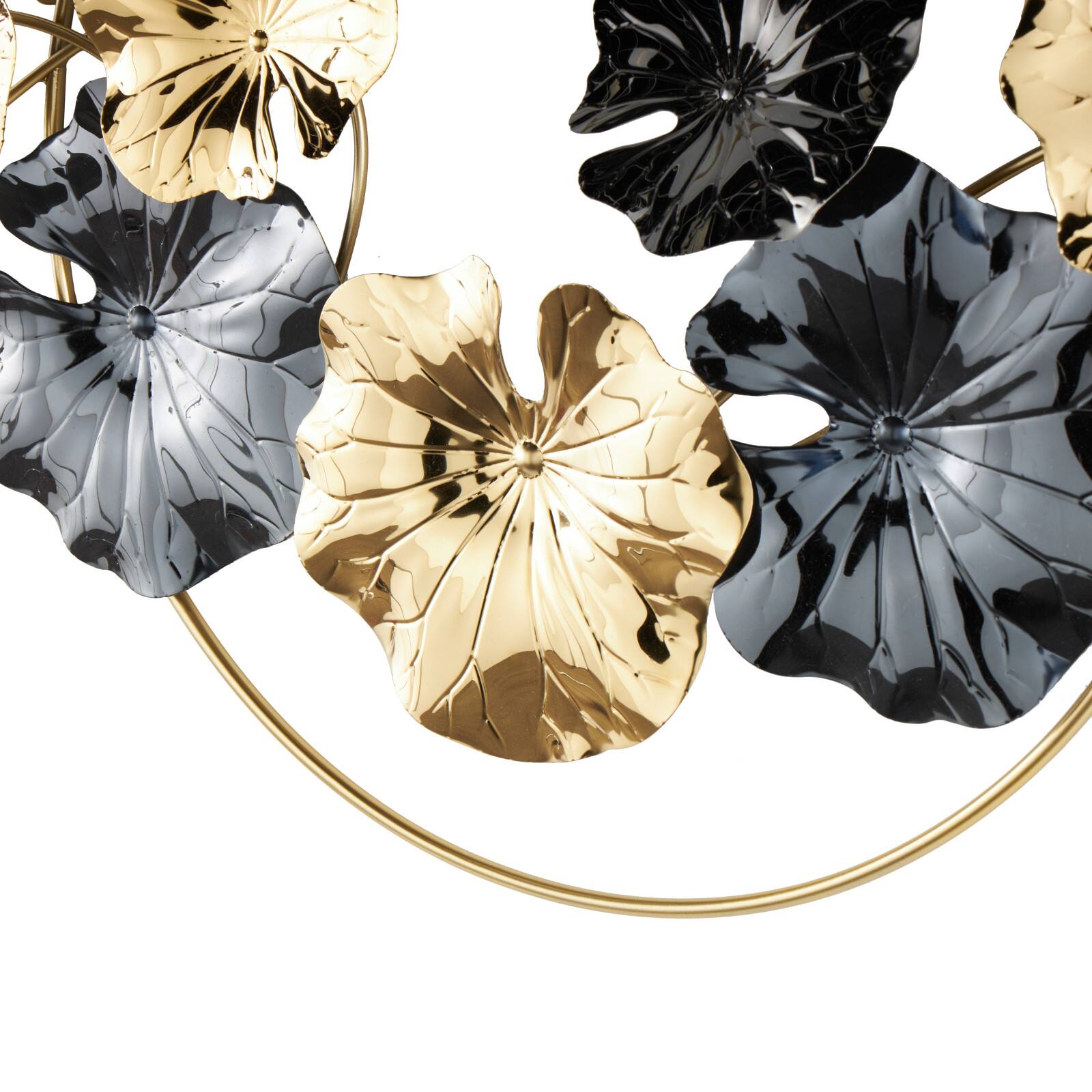 35" x 20" Gold Stainless Steel Leaf Home Wall Décor