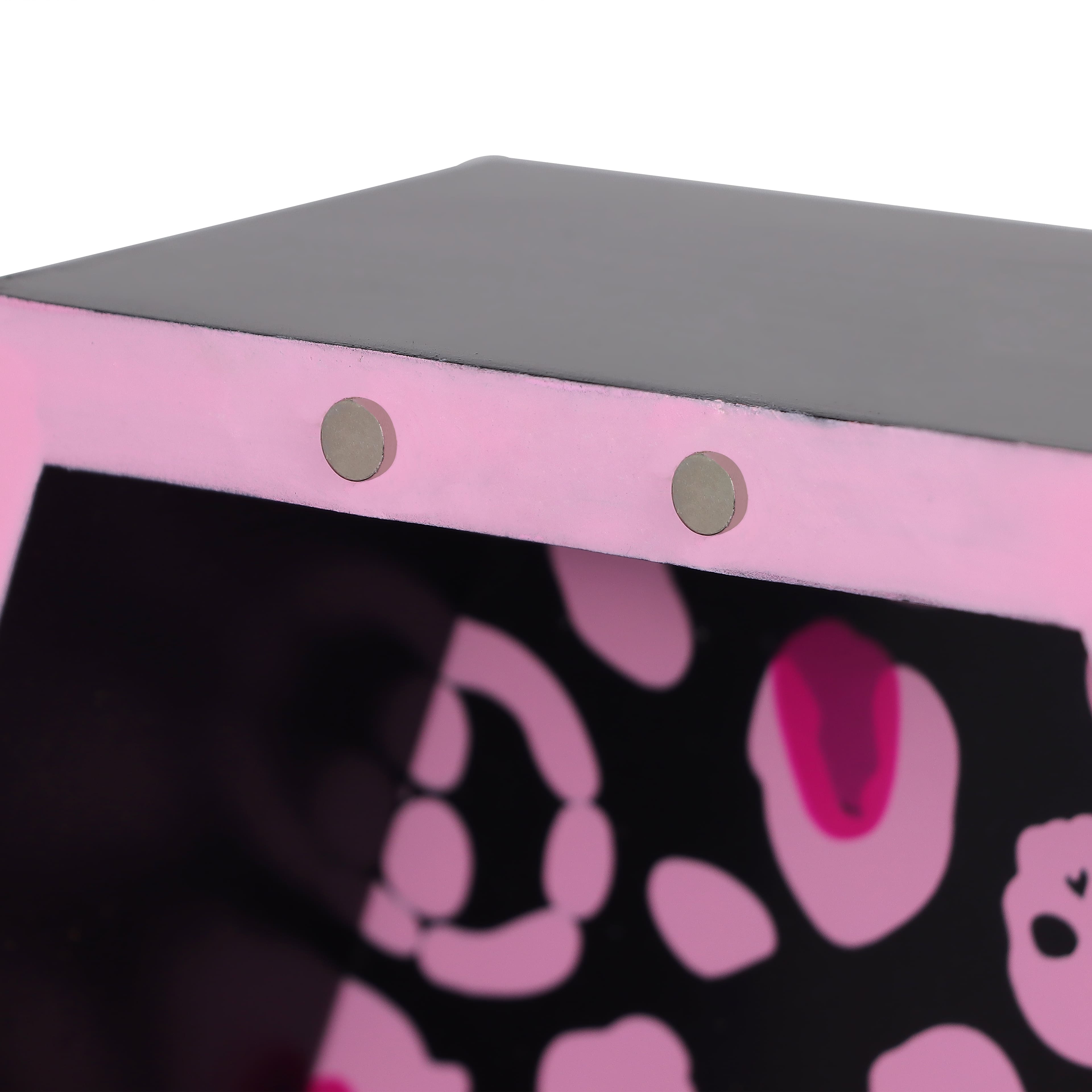 14&#x22; Black &#x26; Pink Leopard Print Coffin Tabletop D&#xE9;cor by Ashland&#xAE;