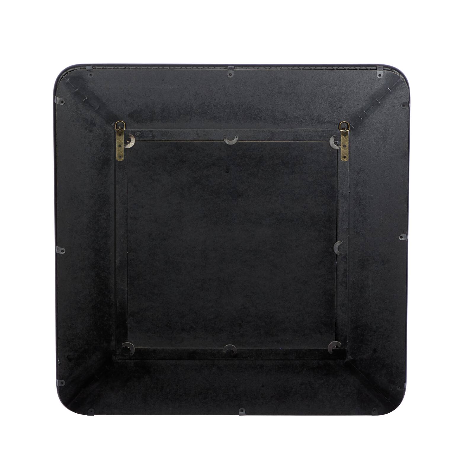 Brown Wood Industrial Wall Mirror, 32" x 32" x 2"