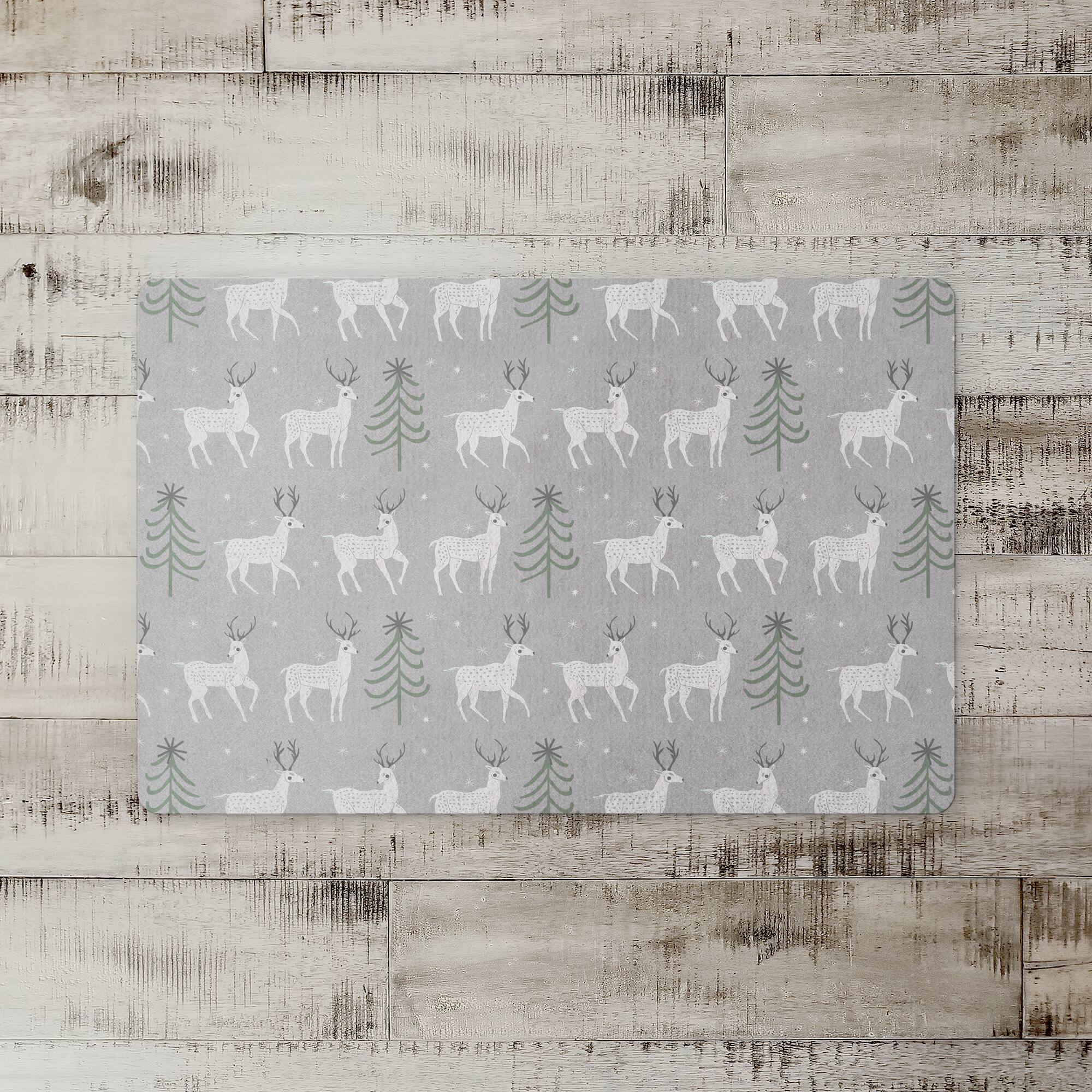 Deer and Tree Pattern 27x18 Floor Mat