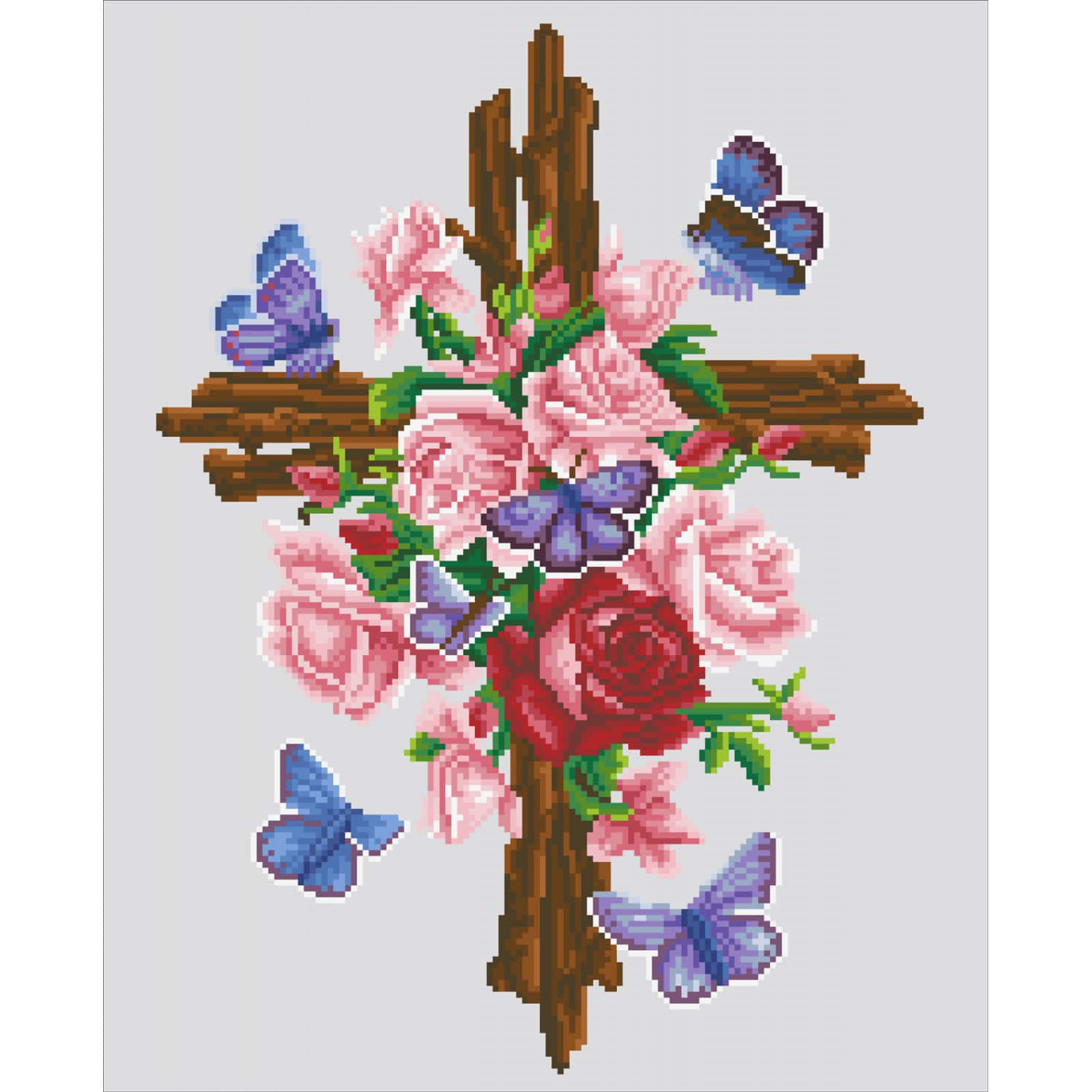 Diamond Dotz&#xAE; Flower Cross Diamond Painting Artwork Kit