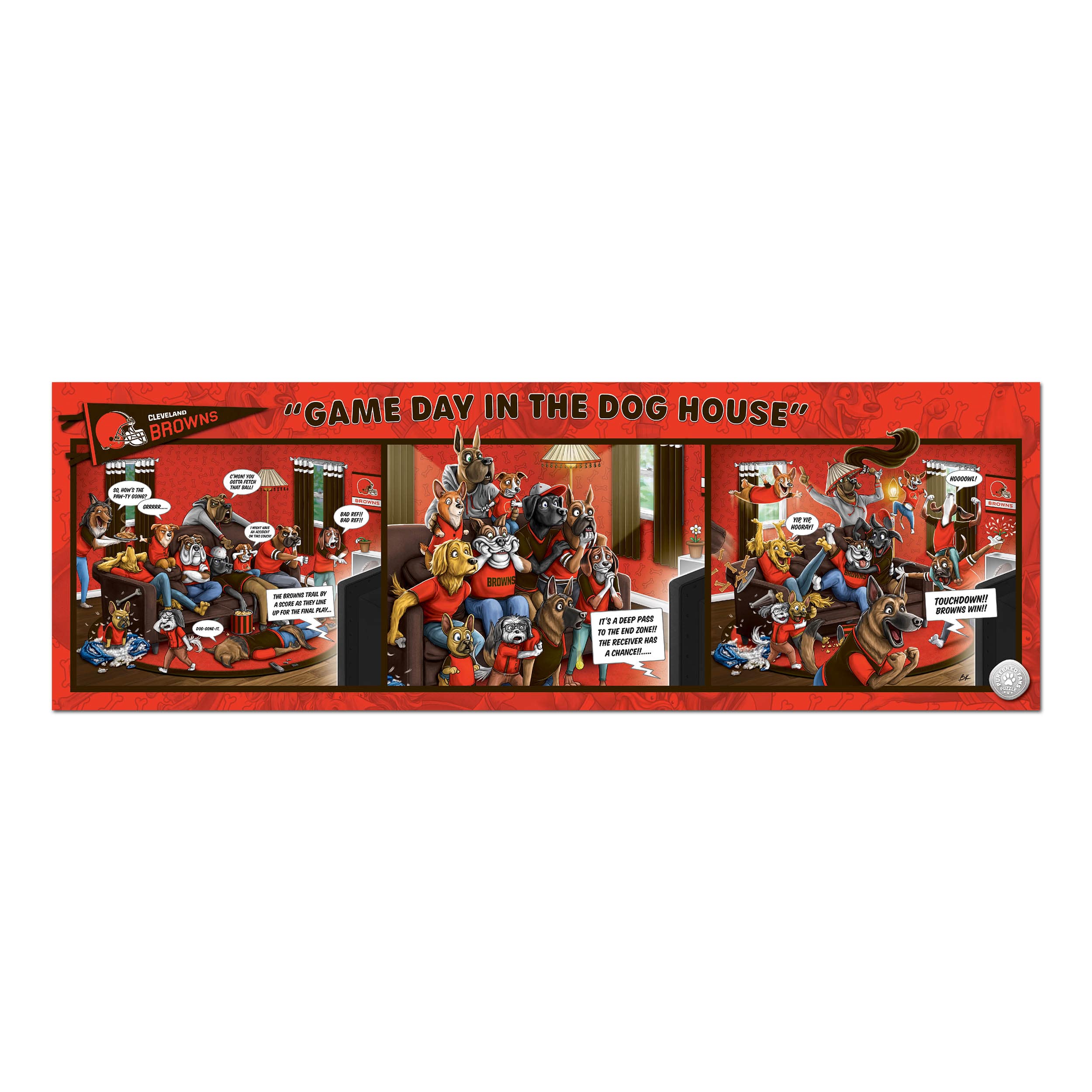 NFL Game Day in the Dog House 1,000 Piece Puzzle