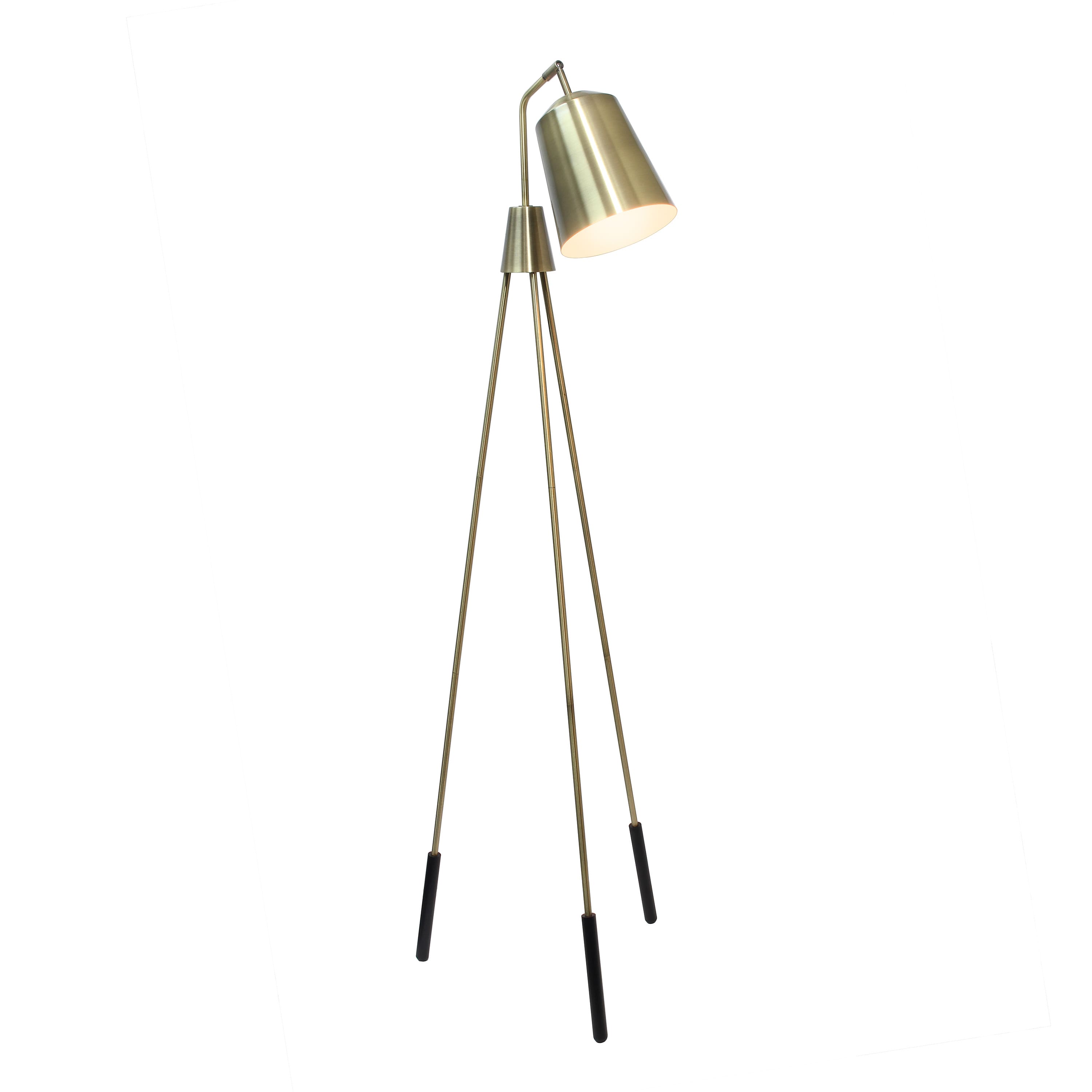 Lalia Home 5.5ft. Antique Brass Tripod Floor Lamp with Interior White Spotlight