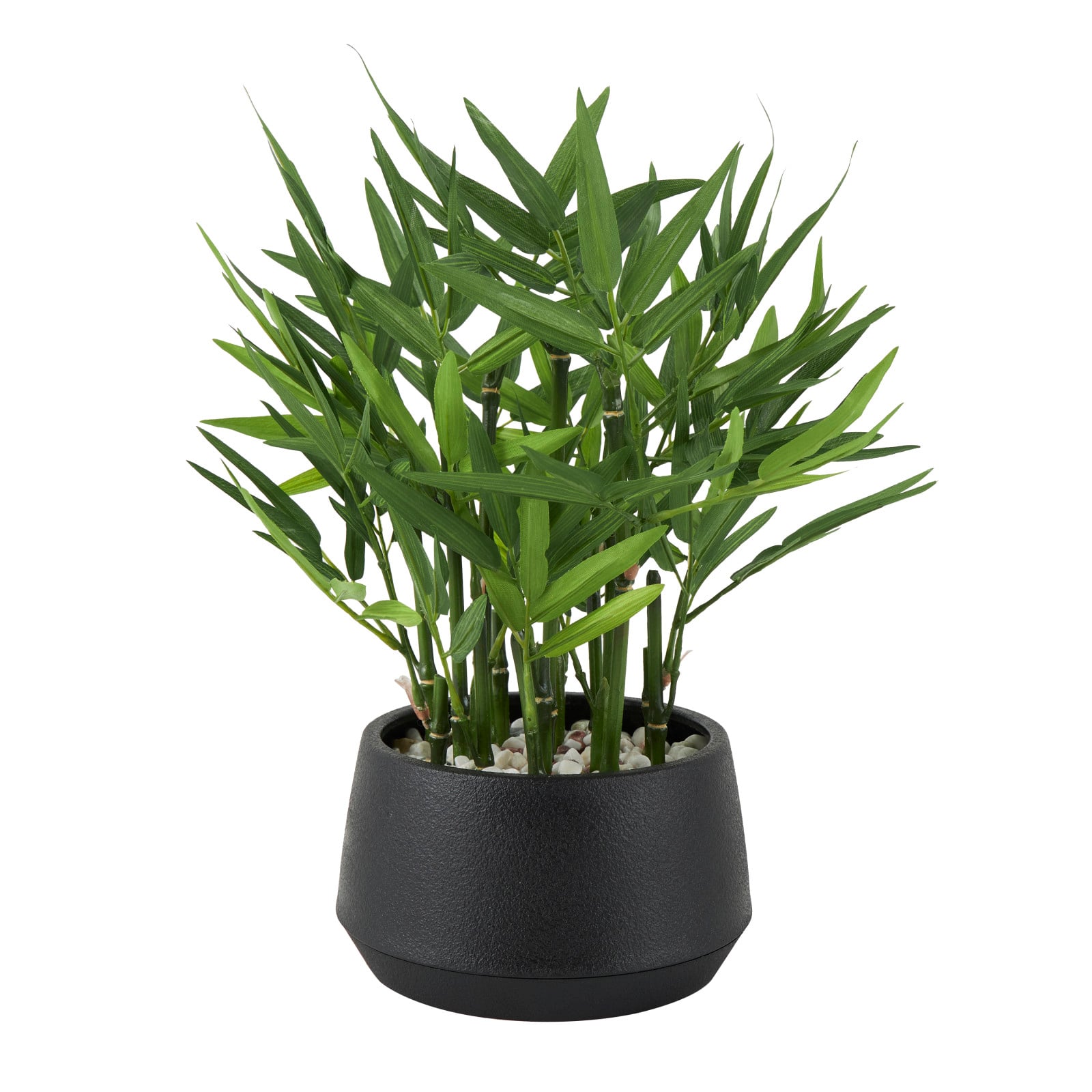 13&#x22; Green Faux Foliage Artificial Plant with Black Pot