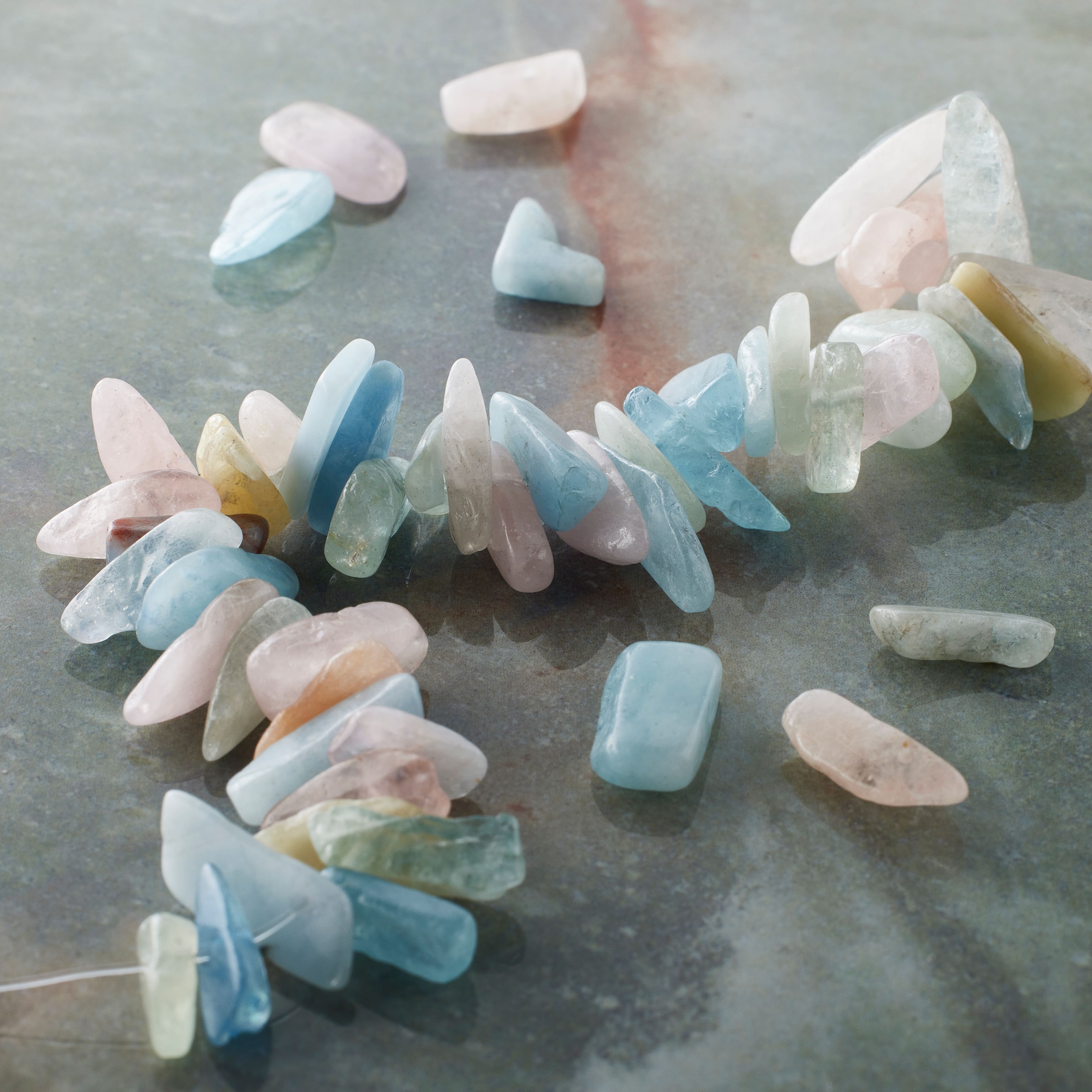 12 Pack: Pastel Morganite Nuggets & Chips Beads by Bead Landing™