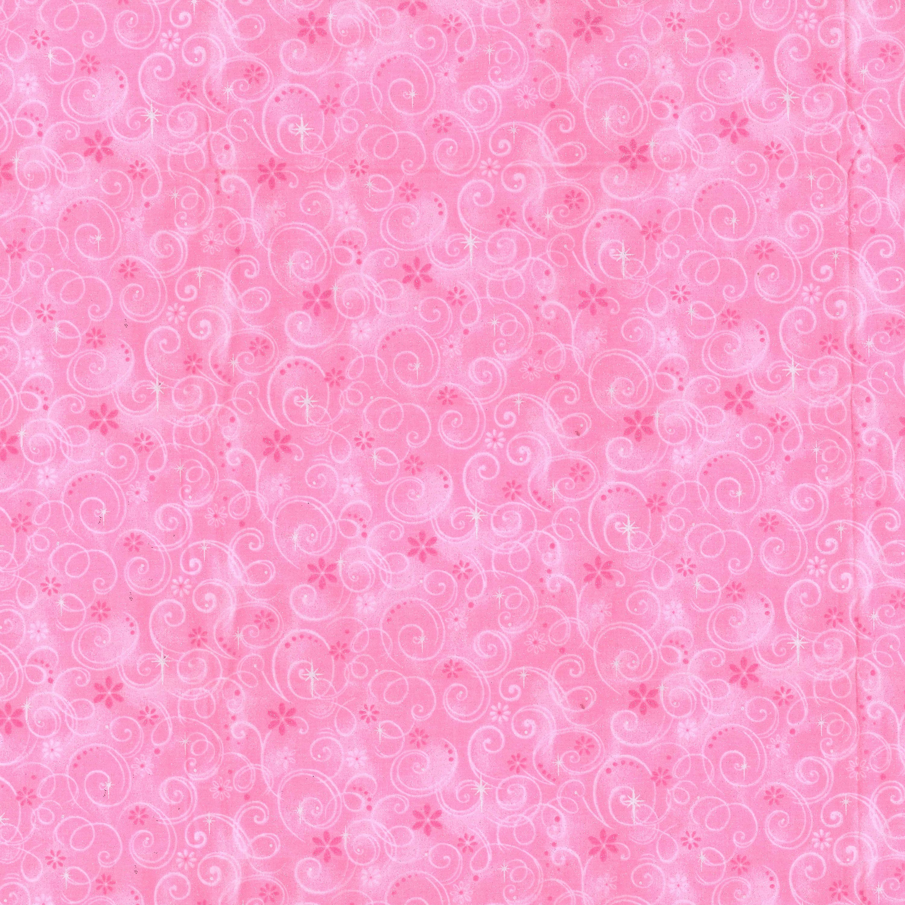 Pink Swirls Cotton Fabric
