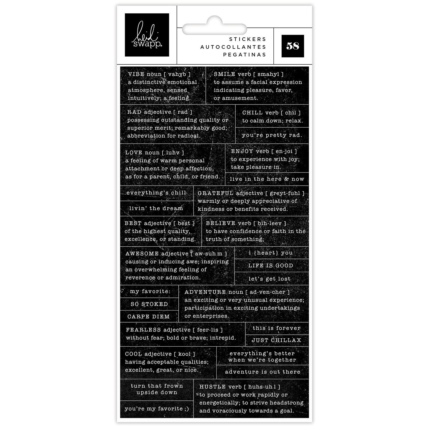 Heidi Swapp Old School Definition Stickers 58/Pkg-