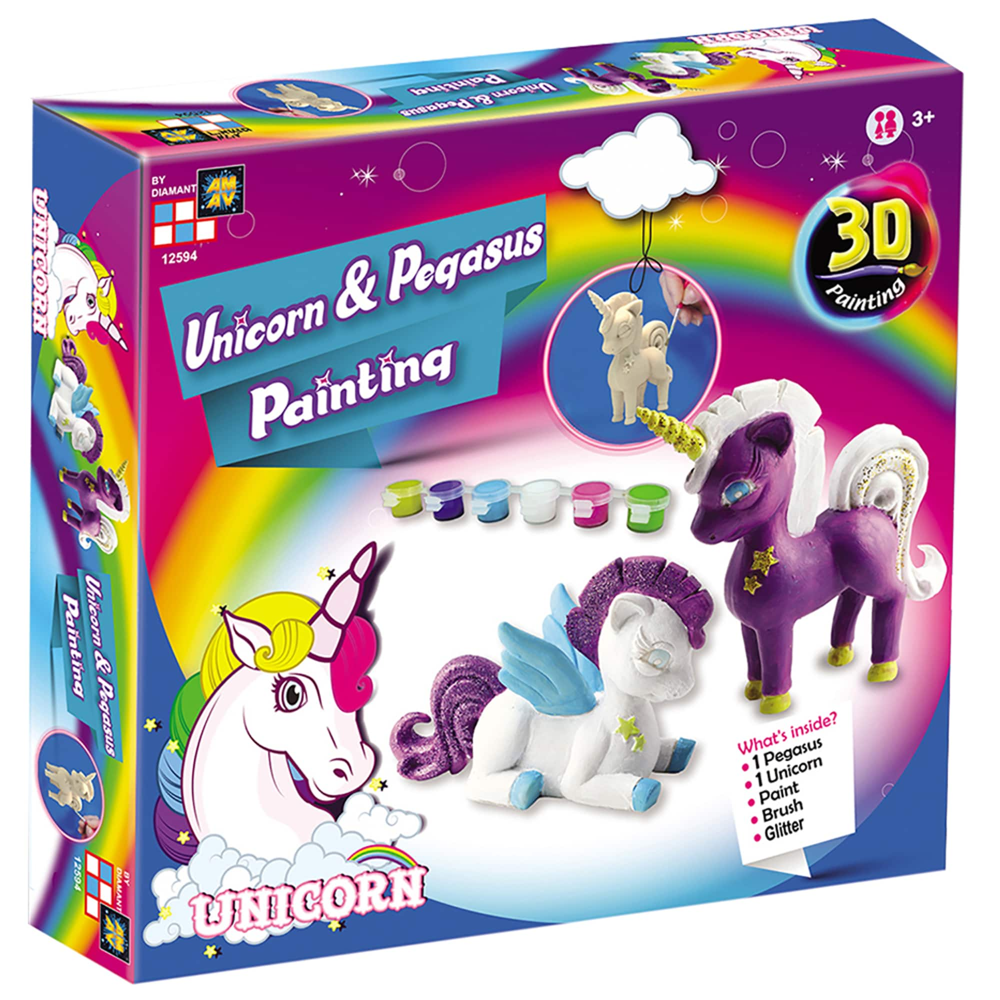 Unicorn Heart Canvas Painting Kids DIY Paint Party Kit-includes Supplies  With Free Shipping 