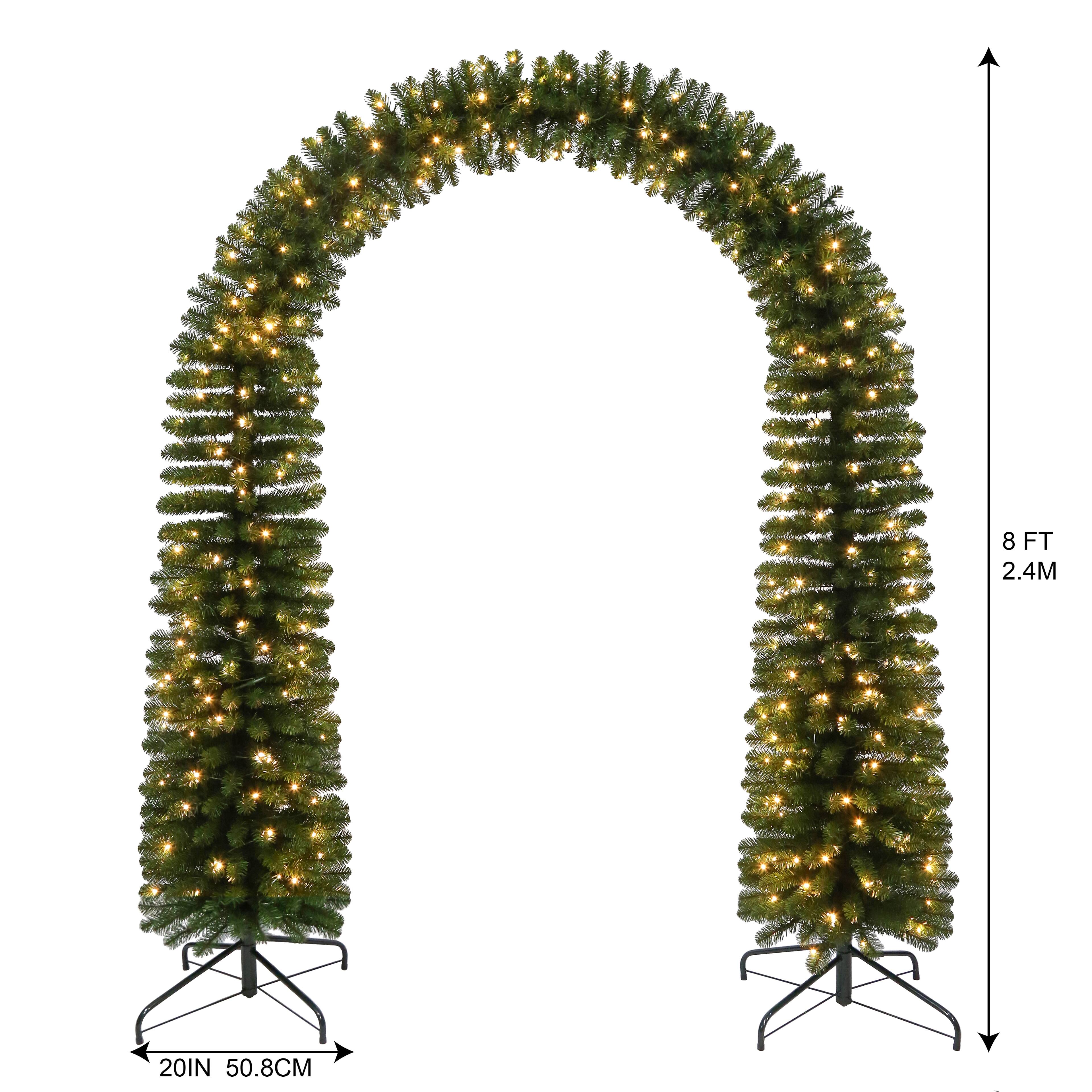 Arche de No&#xEB;l pin artificiel pr&#xE9;allum&#xE9;e de 2,4&#xA0;m avec lumi&#xE8;res &#xE0; DEL miniatures blanc chaud d&#x27;Ashland