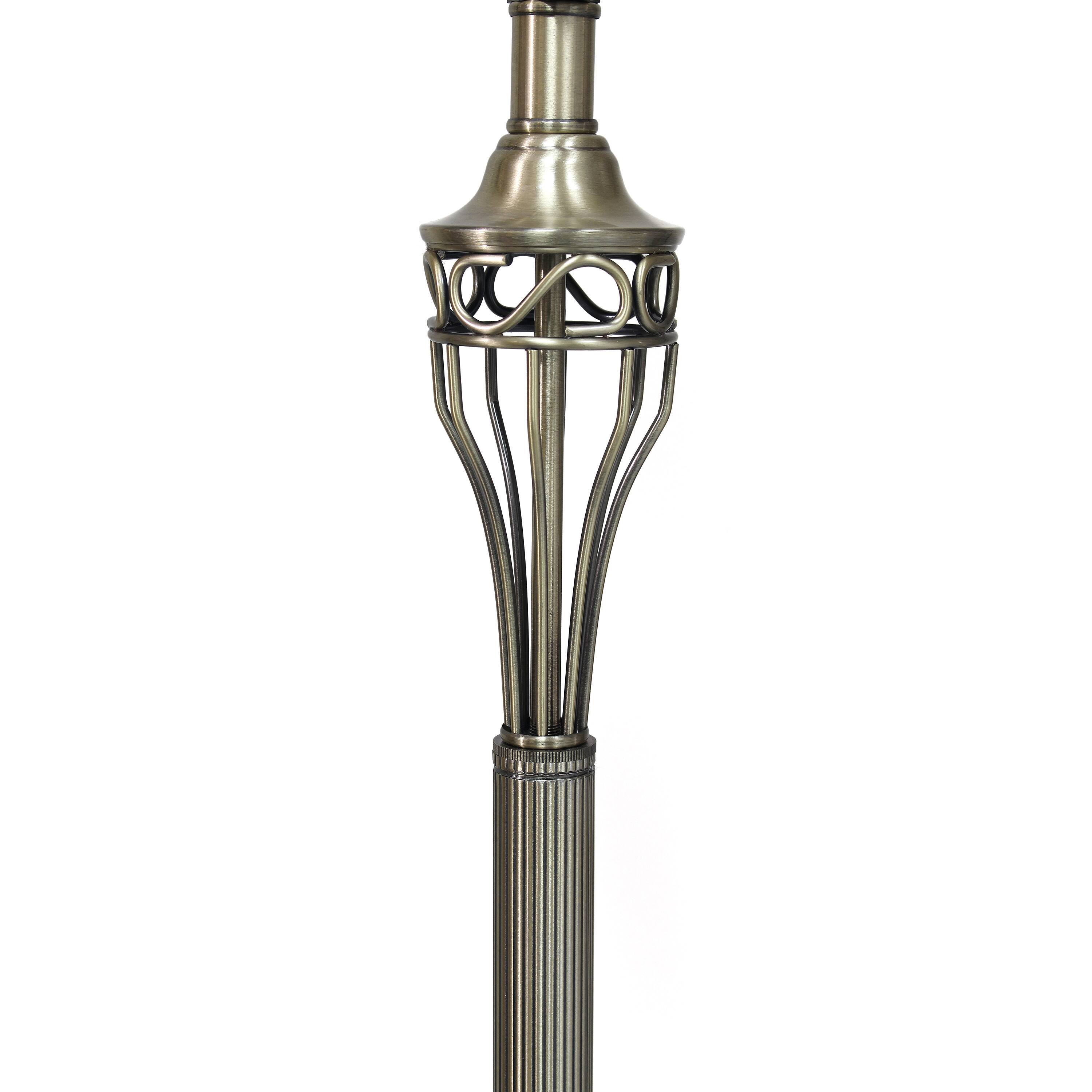 Lalia Home Antique Brass Table and Floor Lamp Set