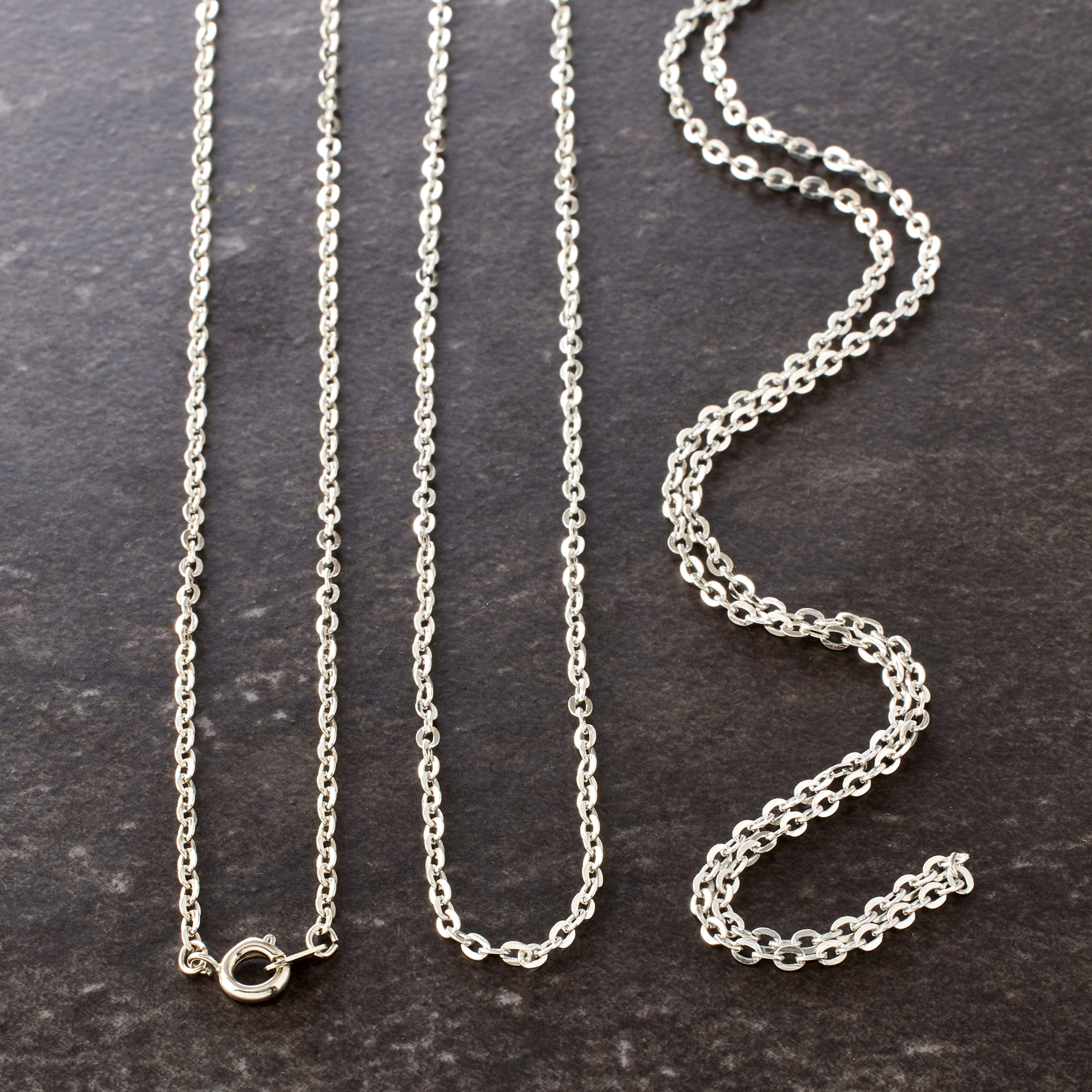 Rhodium Flat Oval Chain Necklaces By Bead Landing&#x2122;