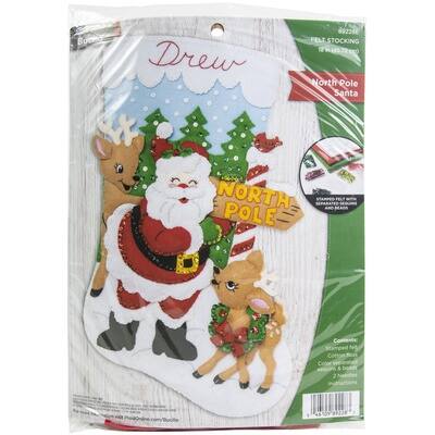 Shop Plaid Bucilla ® Seasonal - Felt - Stocking Kits - North Pole Santa -  89228E - 89228E