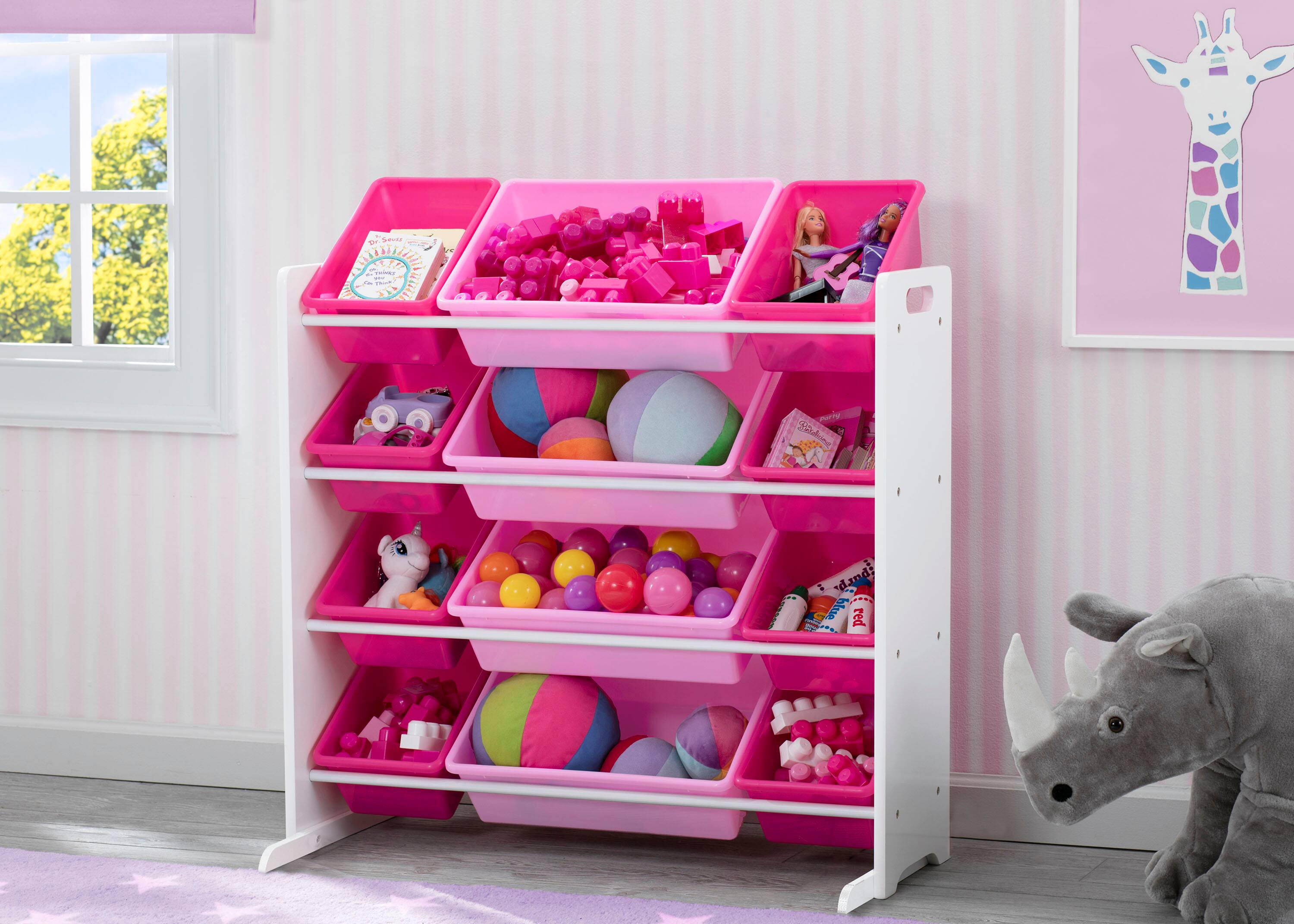 Kids Storage Organizer With 12 Plastic Bins