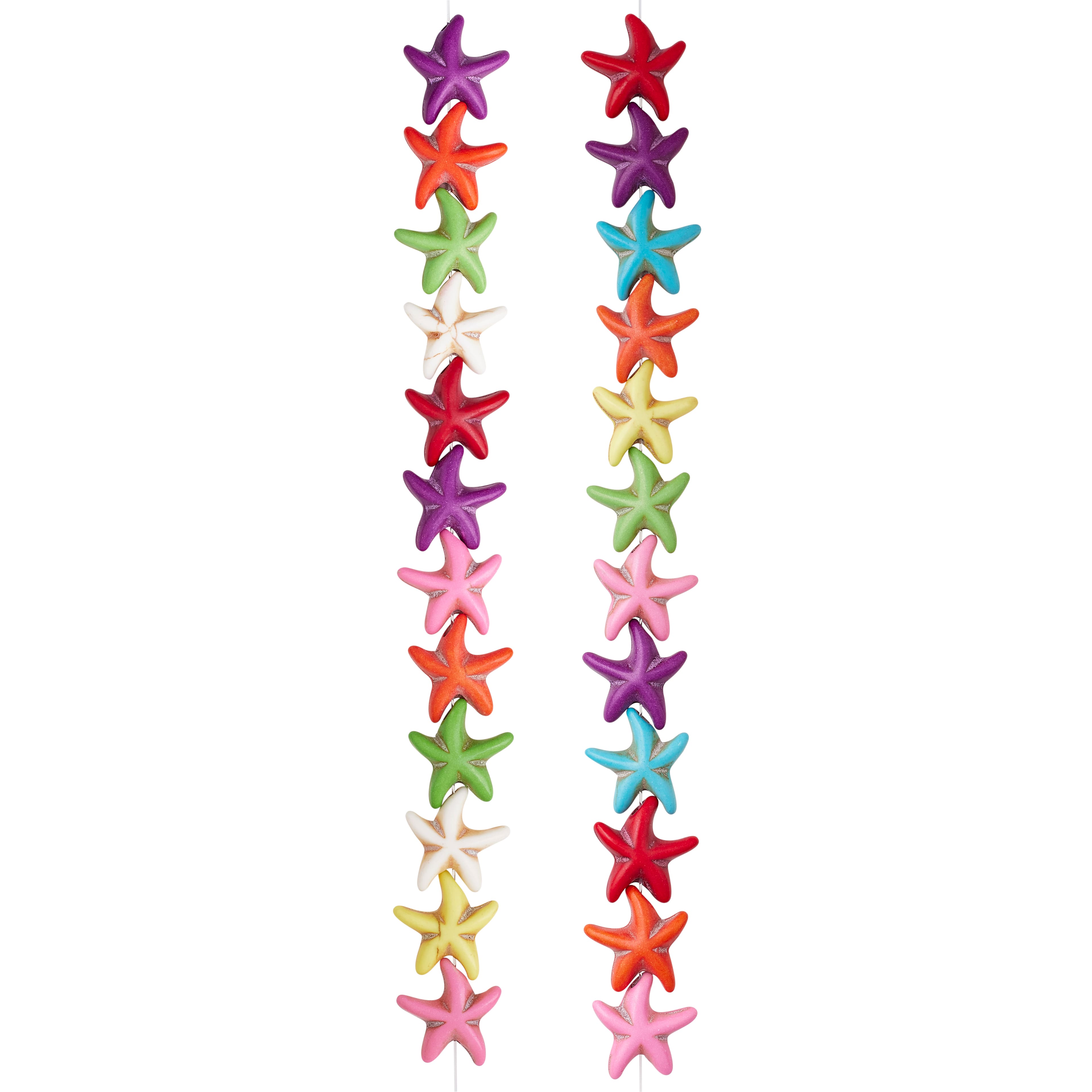 Multicolor Howlite Starfish Beads, 14mm by Bead Landing™